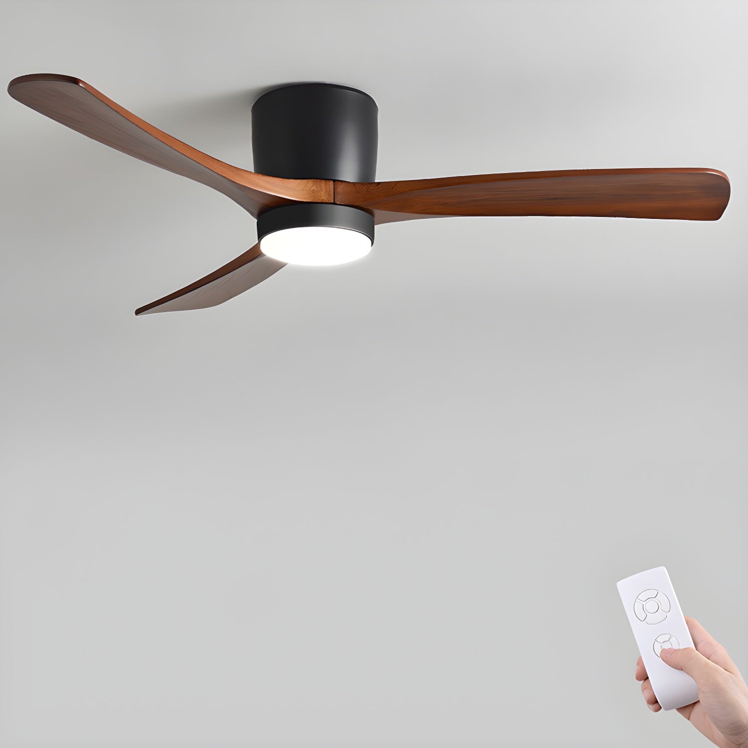 Diagramm mit Abmessungen der Ezra Nordischen Deckenventilatorleuchte