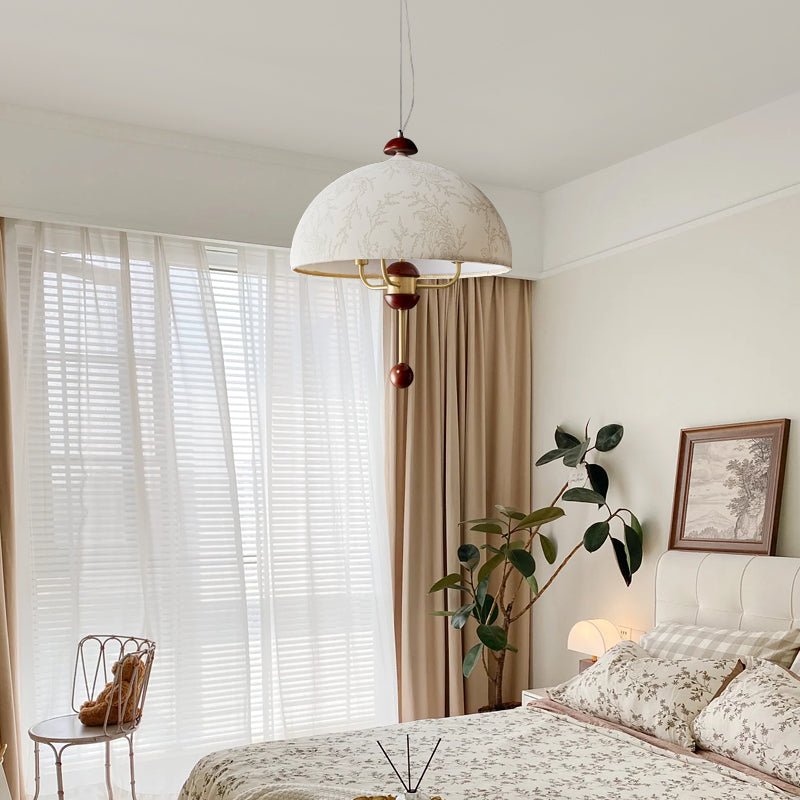 Varaeia Traditionelle Pendelleuchte aus Stoff und Holz-Letslighting