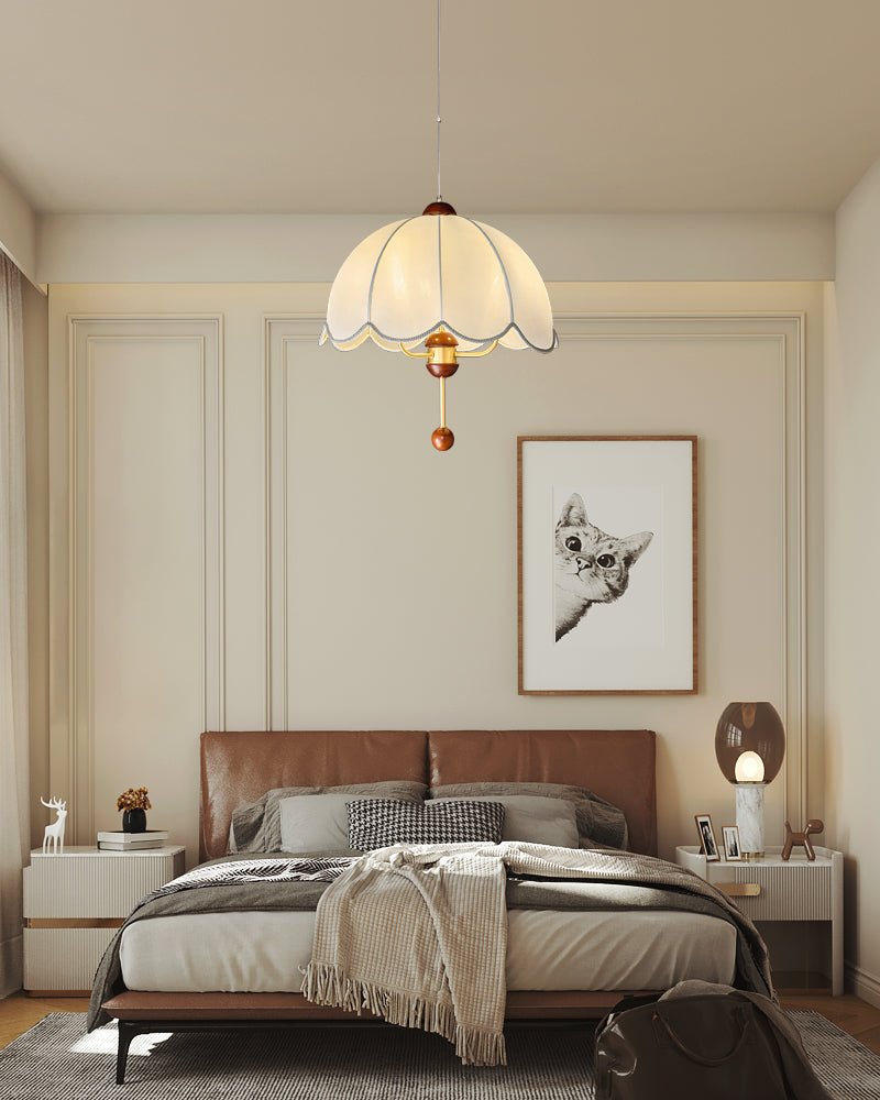 Varaeia Traditionelle Pendelleuchte aus Stoff und Holz-Letslighting