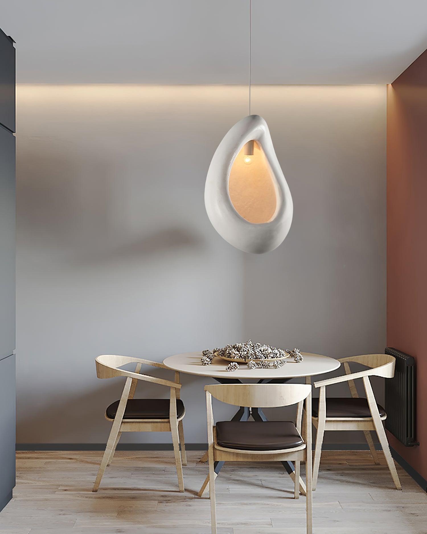 Solara Wabi-Sabi Pendelleuchte Gips Organische Hohlform Träne-Letslighting