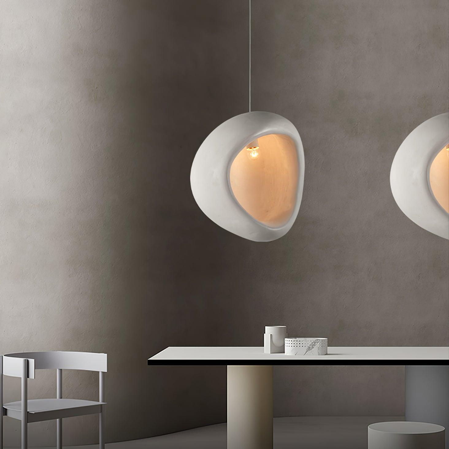 Solara Wabi-Sabi Pendelleuchte Gips Organische Hohlform Träne-Letslighting