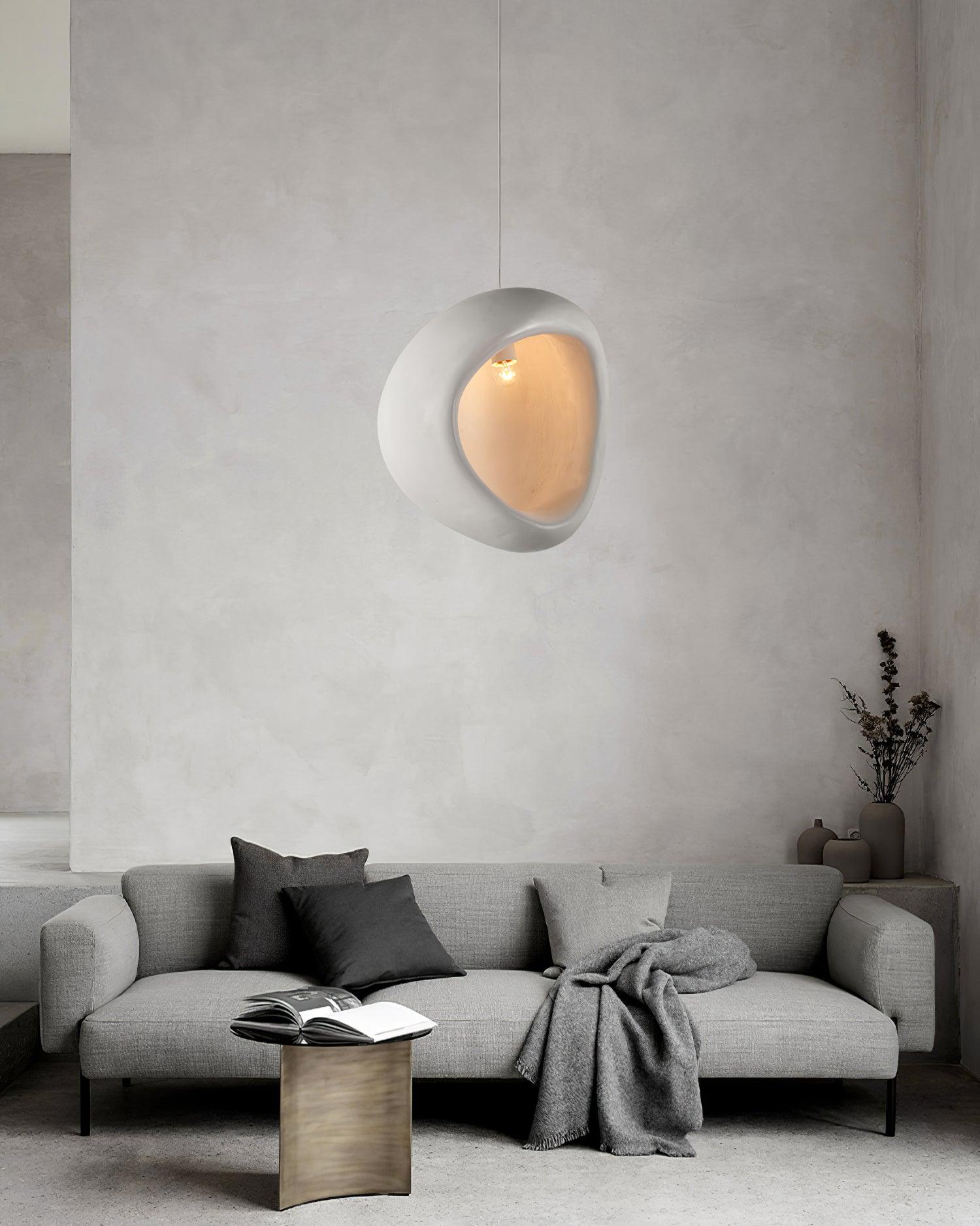 Solara Wabi-Sabi Pendelleuchte Gips Organische Hohlform Träne-Letslighting
