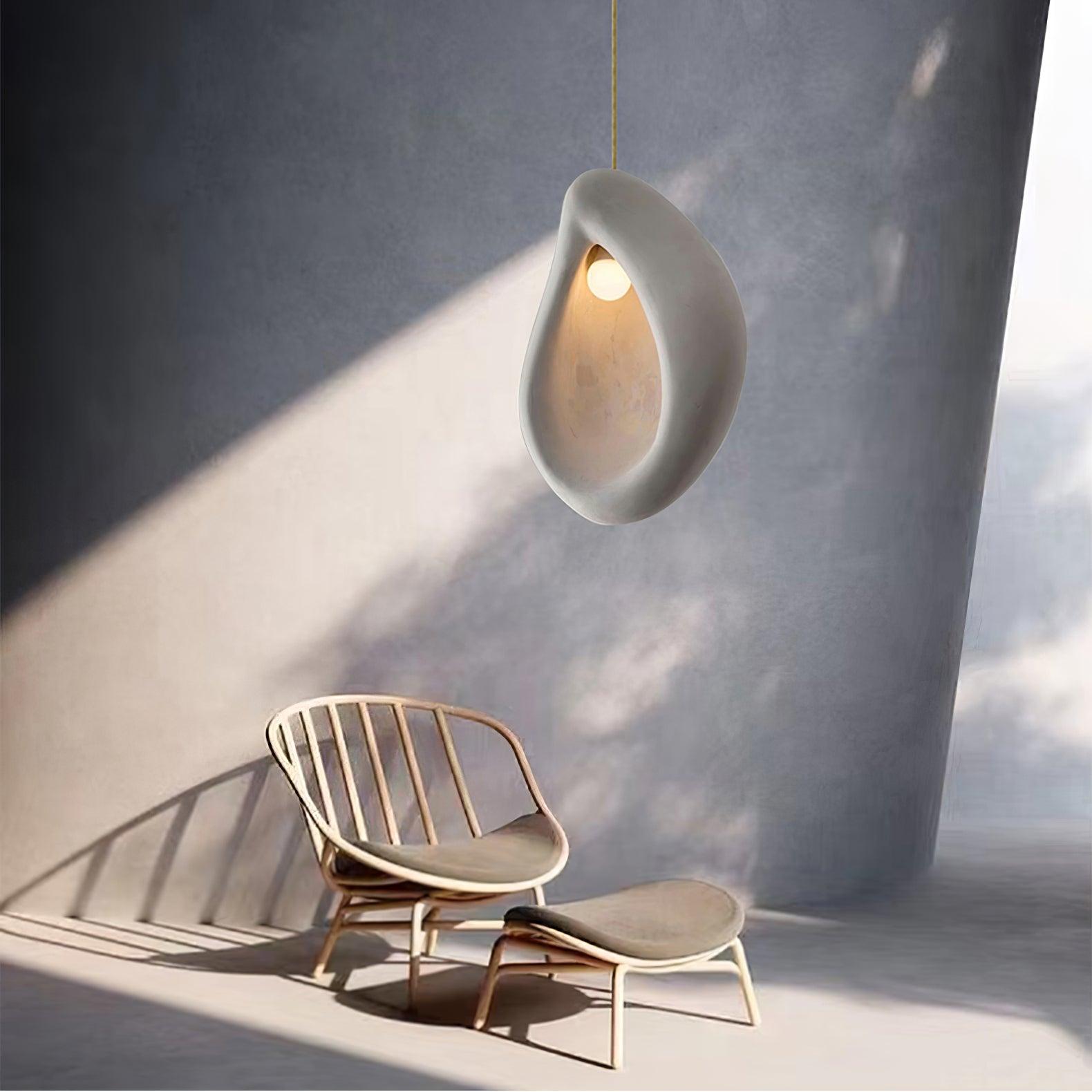Solara Wabi-Sabi Pendelleuchte Gips Organische Hohlform Träne-Letslighting