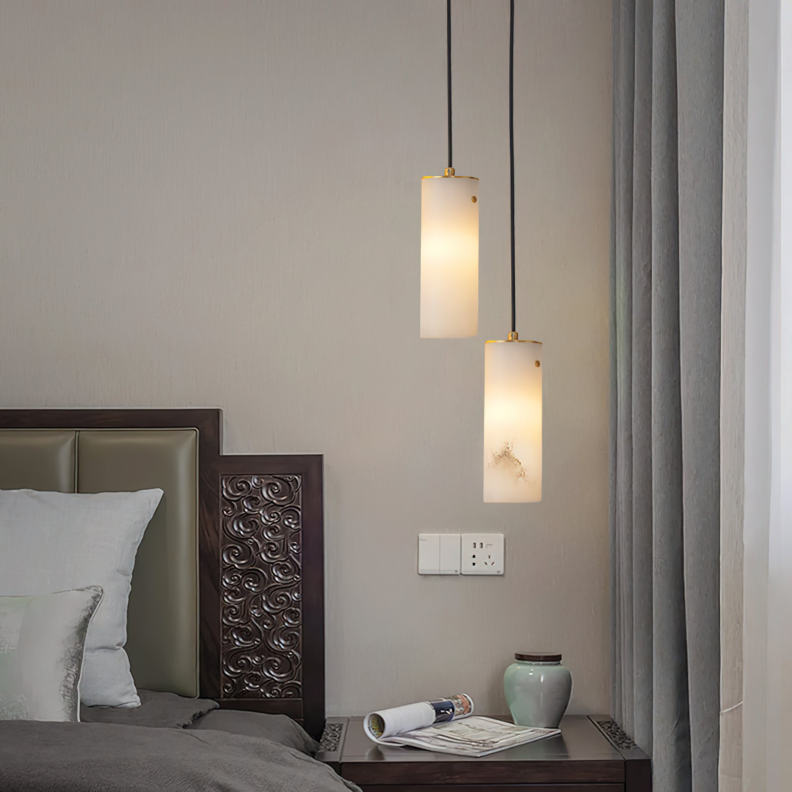 Lyvina Modern Minimalist Vertical Alabaster Pendant Light - Letslighting