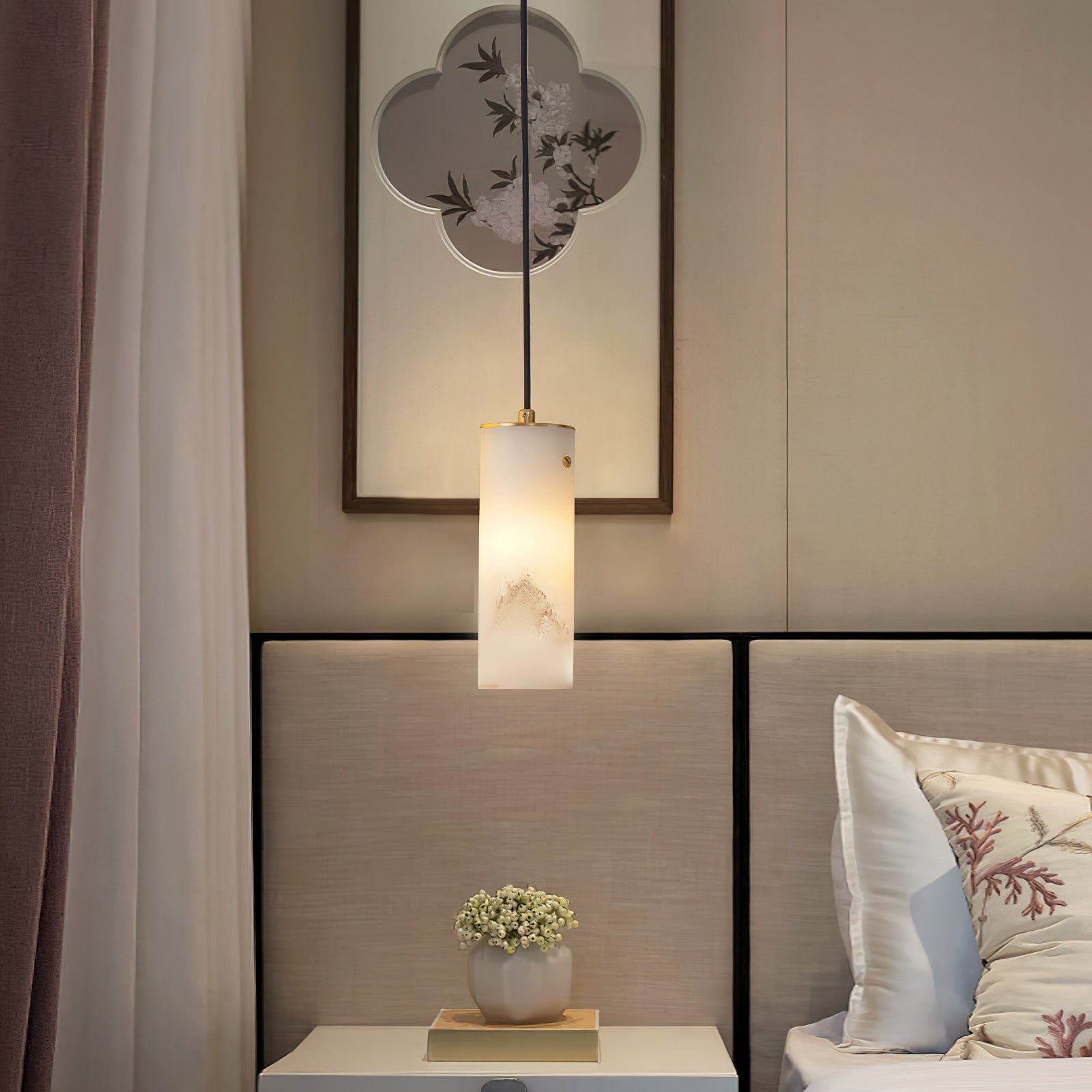 Lyvina Modern Minimalist Vertical Alabaster Pendant Light - Letslighting