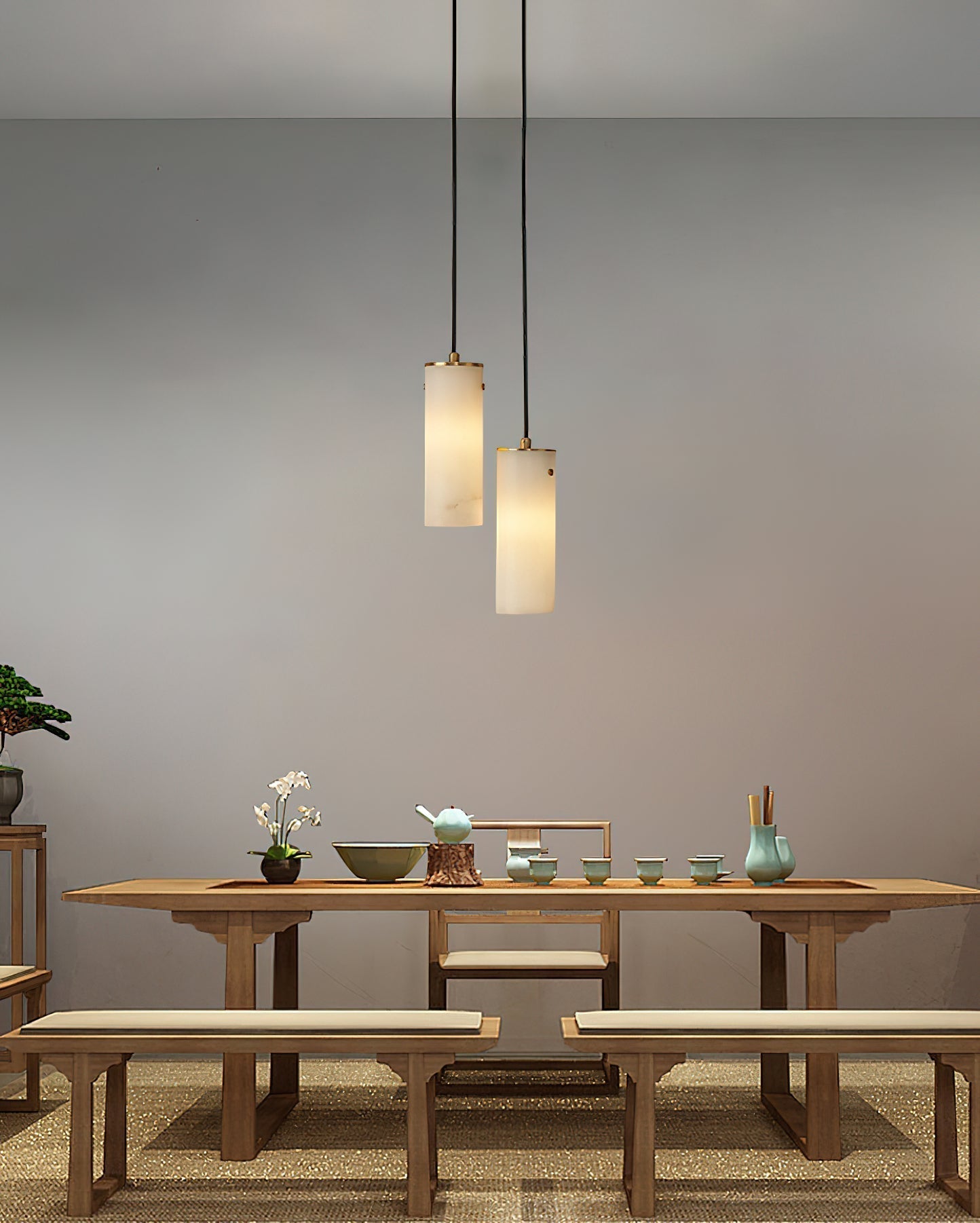 Lyvina Modern Minimalist Vertical Alabaster Pendant Light - Letslighting