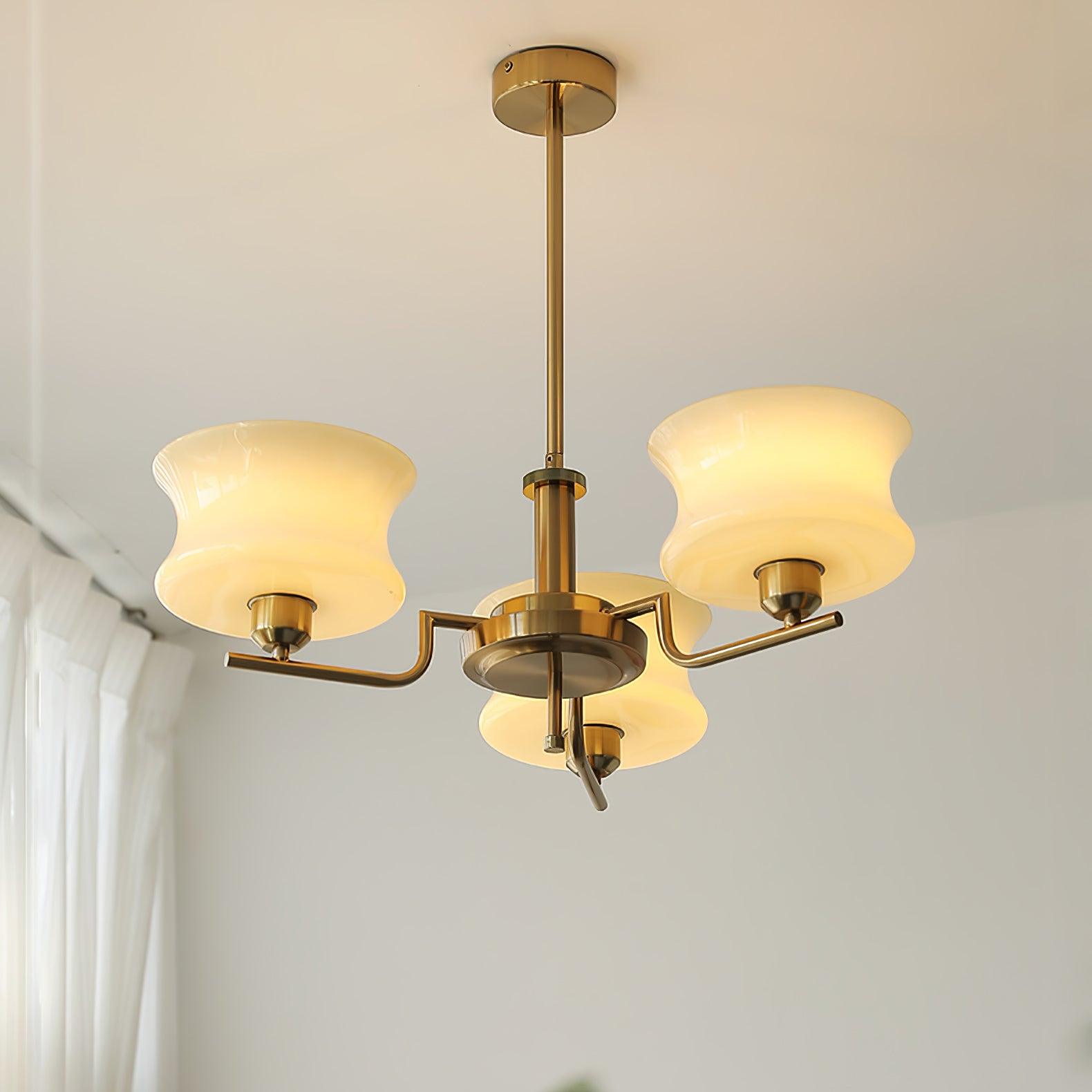 Lustra Kronleuchter Naturgold Vintage Glas-Letslighting