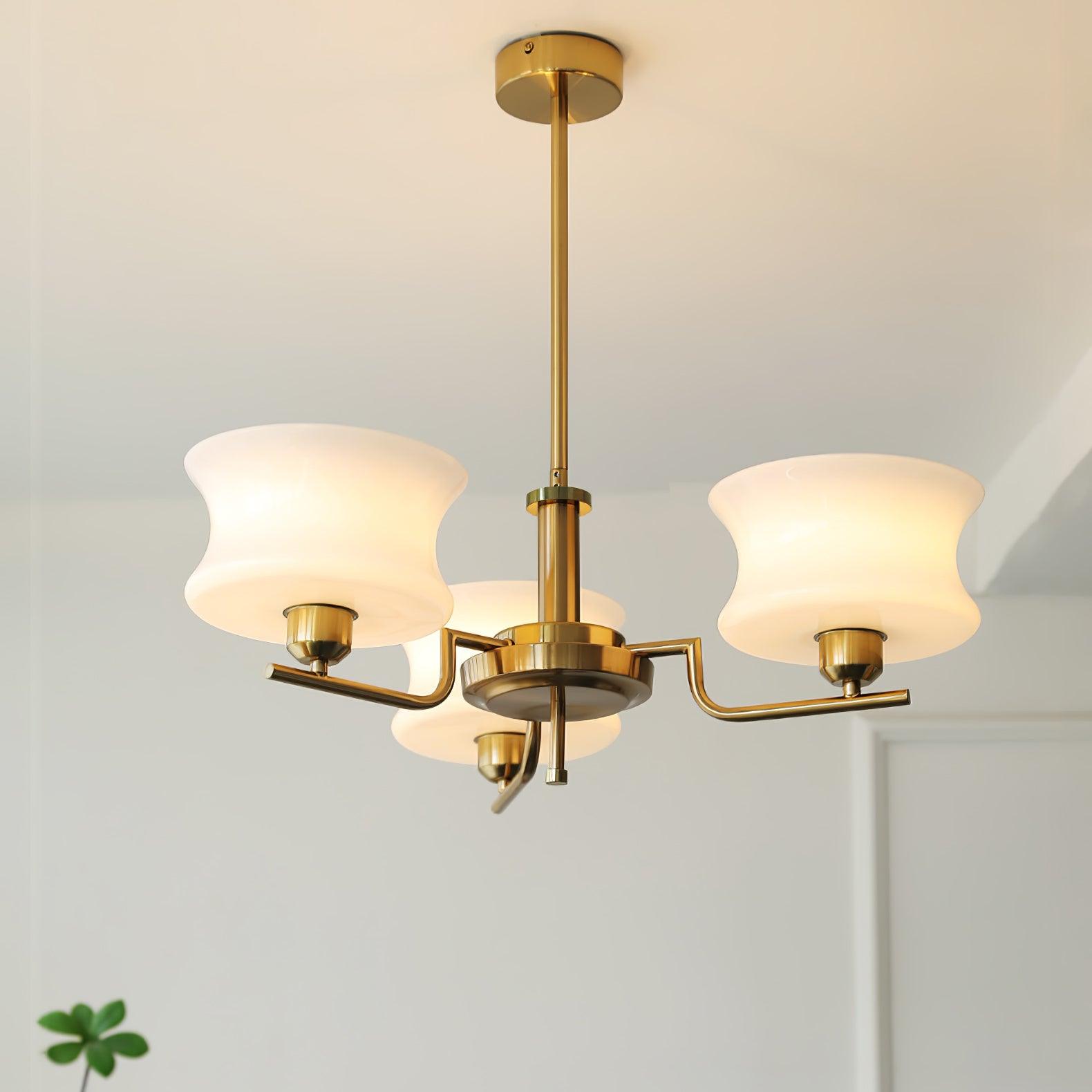 Lustra Kronleuchter Naturgold Vintage Glas-Letslighting