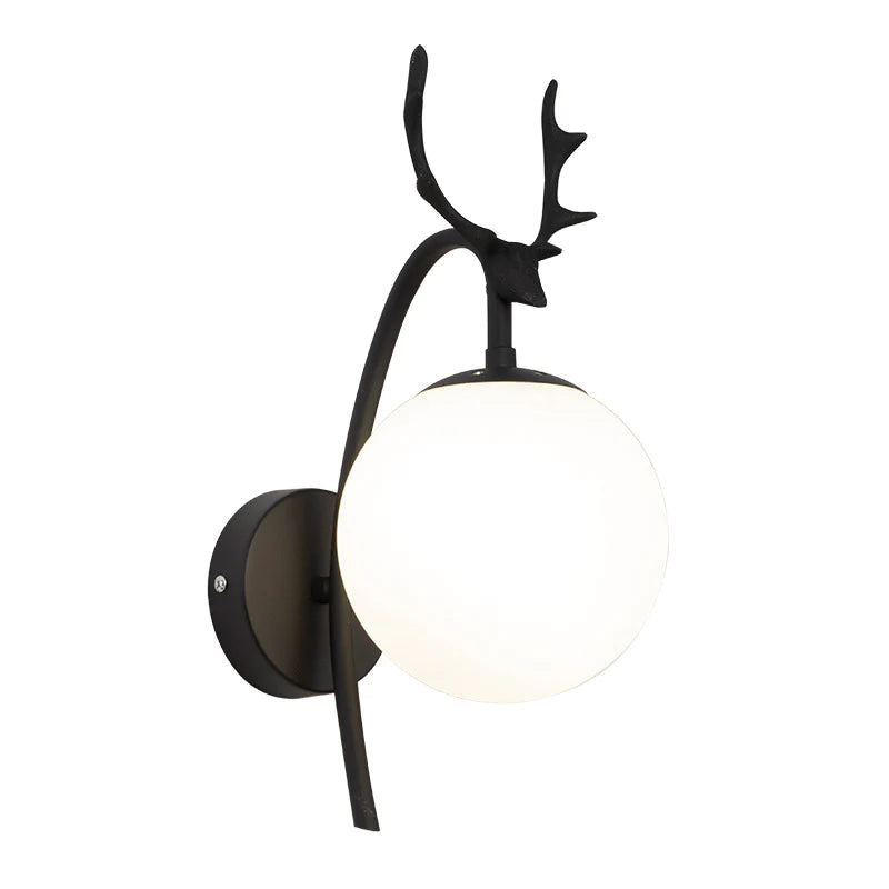 Valentina Vintage LED Wandleuchten Kugel Gold/Schwarz Innen Metall Glas