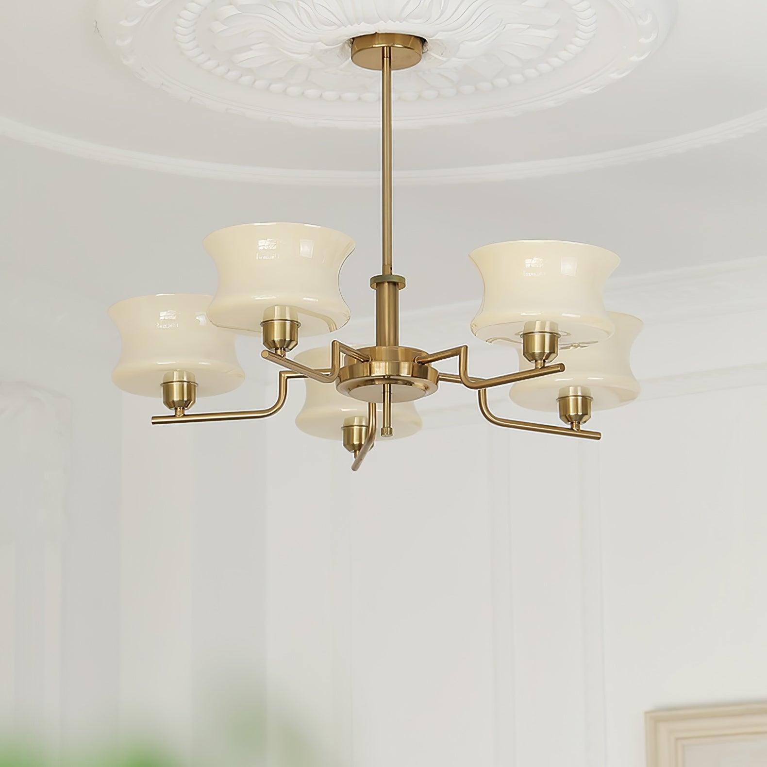 Lustra Kronleuchter Naturgold Vintage Glas-Letslighting