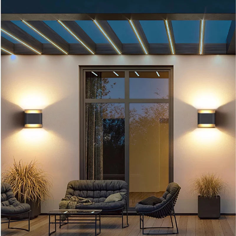 Ray Modern LED Solar Außenwandleuchte Metall Garten Terrasse Flur