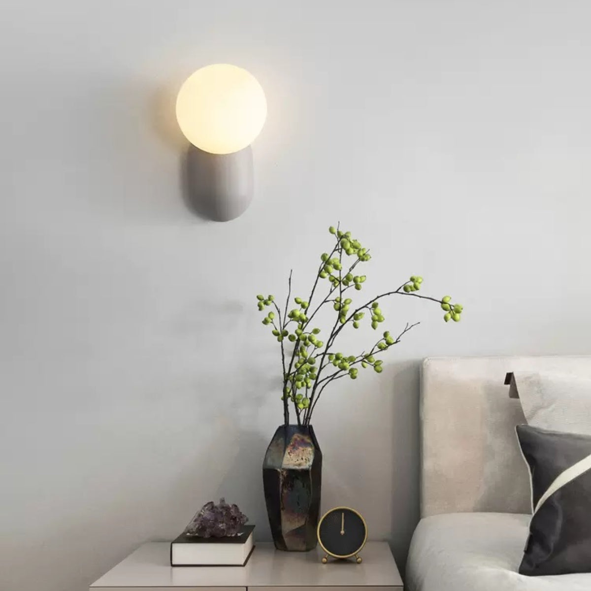 Valentina Modern LED Indoorwandleuchte Harz Glas Schlaf Wohnzimmer