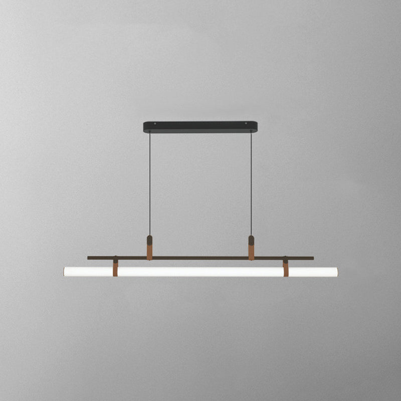 Arisha Modern Pendelleuchte Linear Esstisch, Schwarz Gold, Metall Acryl