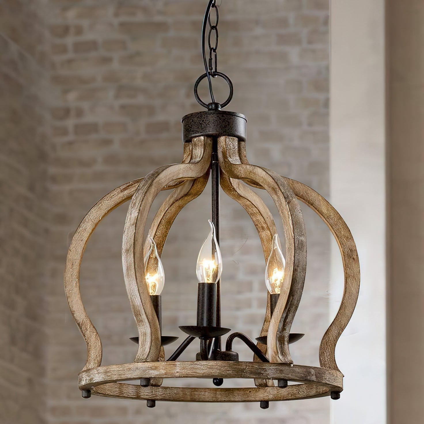 Vivinir Vintage Industrial Aura Landhaus Holz Pendelleuchte-Letslighting