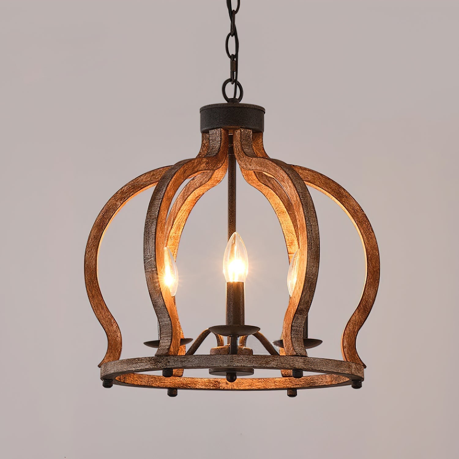 Vivinir Vintage Industrial Aura Landhaus Holz Pendelleuchte-Letslighting