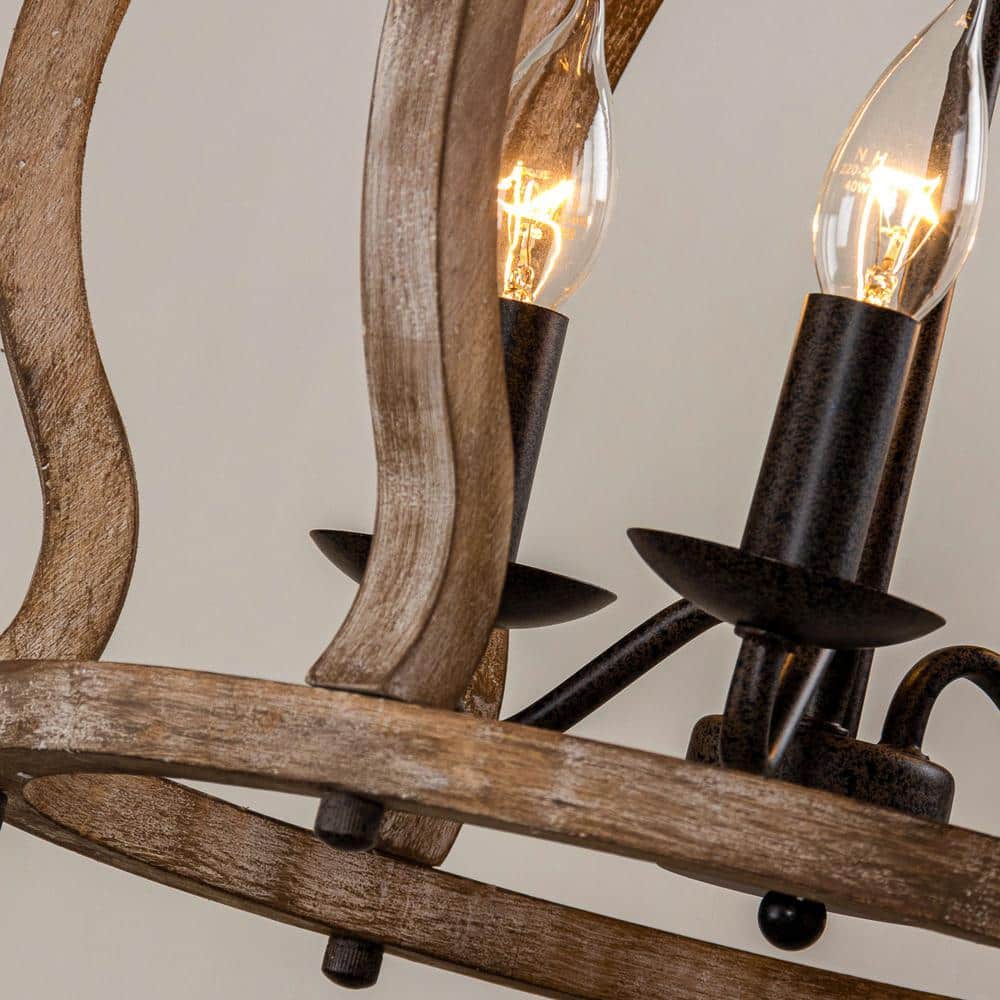 Vivinir Vintage Industrial Aura Landhaus Holz Pendelleuchte-Letslighting