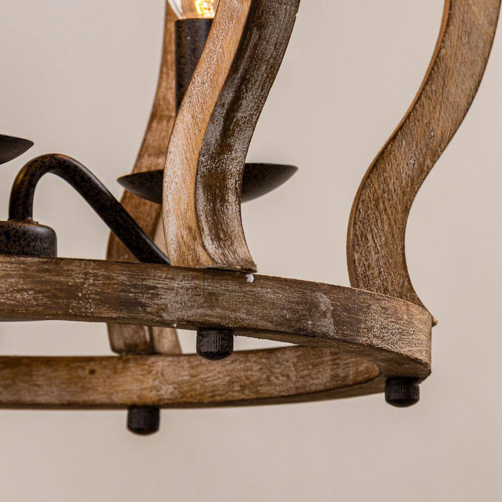 Vivinir Vintage Industrial Aura Landhaus Holz Pendelleuchte-Letslighting