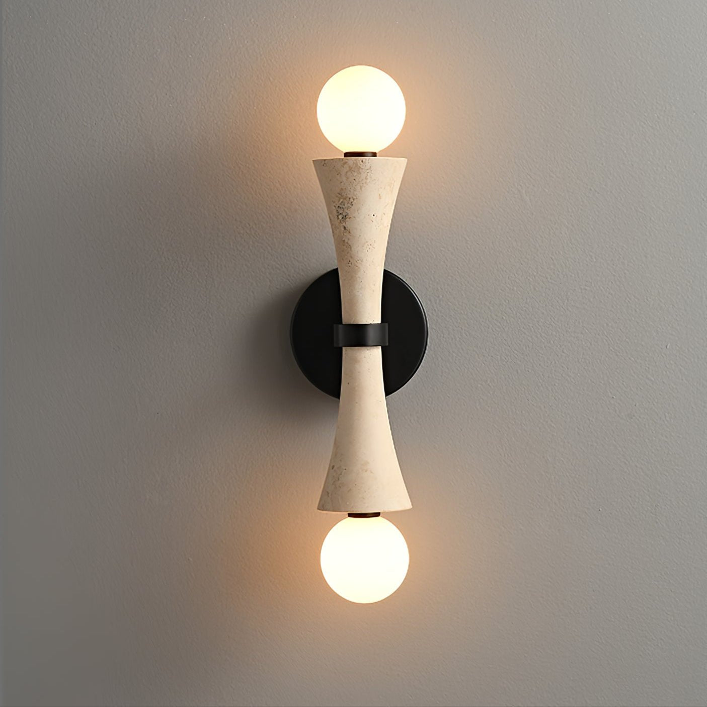 Oloriel Sculptural Travertine Wall Light - Neutralighting