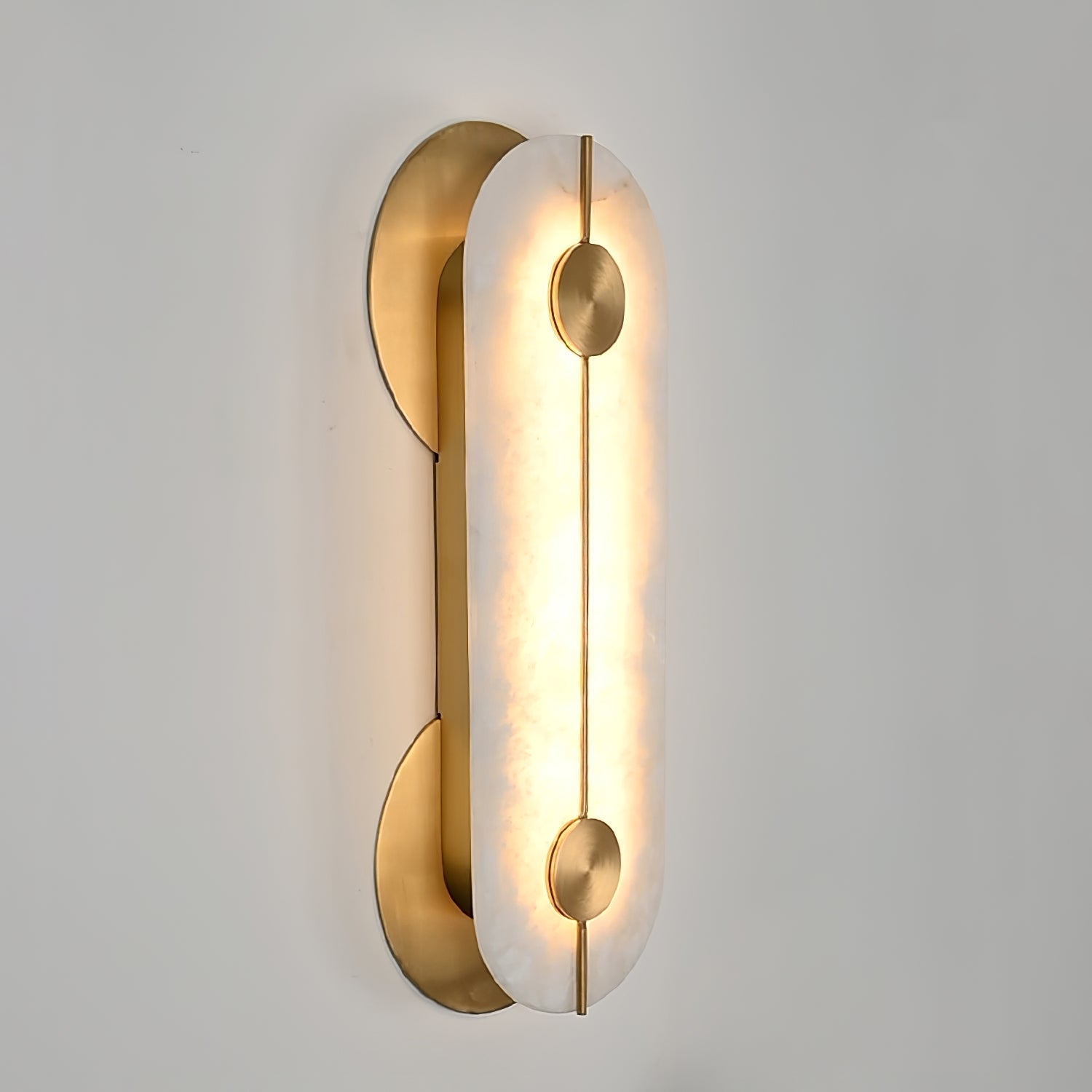 Selene Alabaster Wall Light Brass - Neutralighting