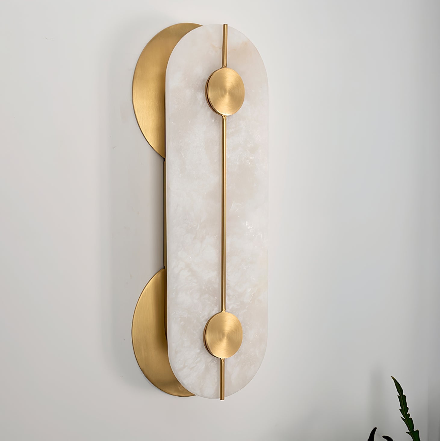 Selene Alabaster Wall Light Brass - Neutralighting