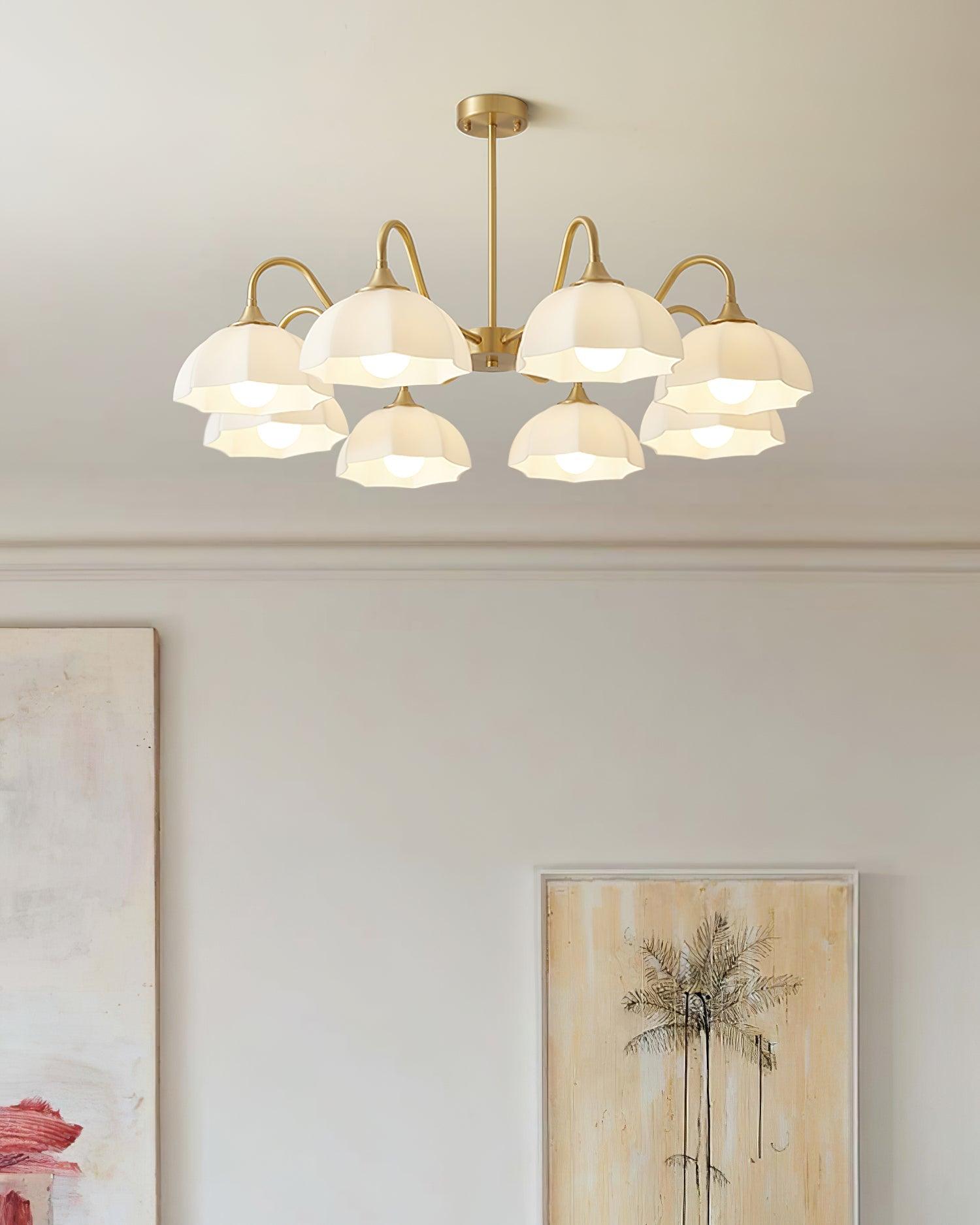 Lustra Kronleuchter Achteckige Glasschale Kupfer-Letslighting