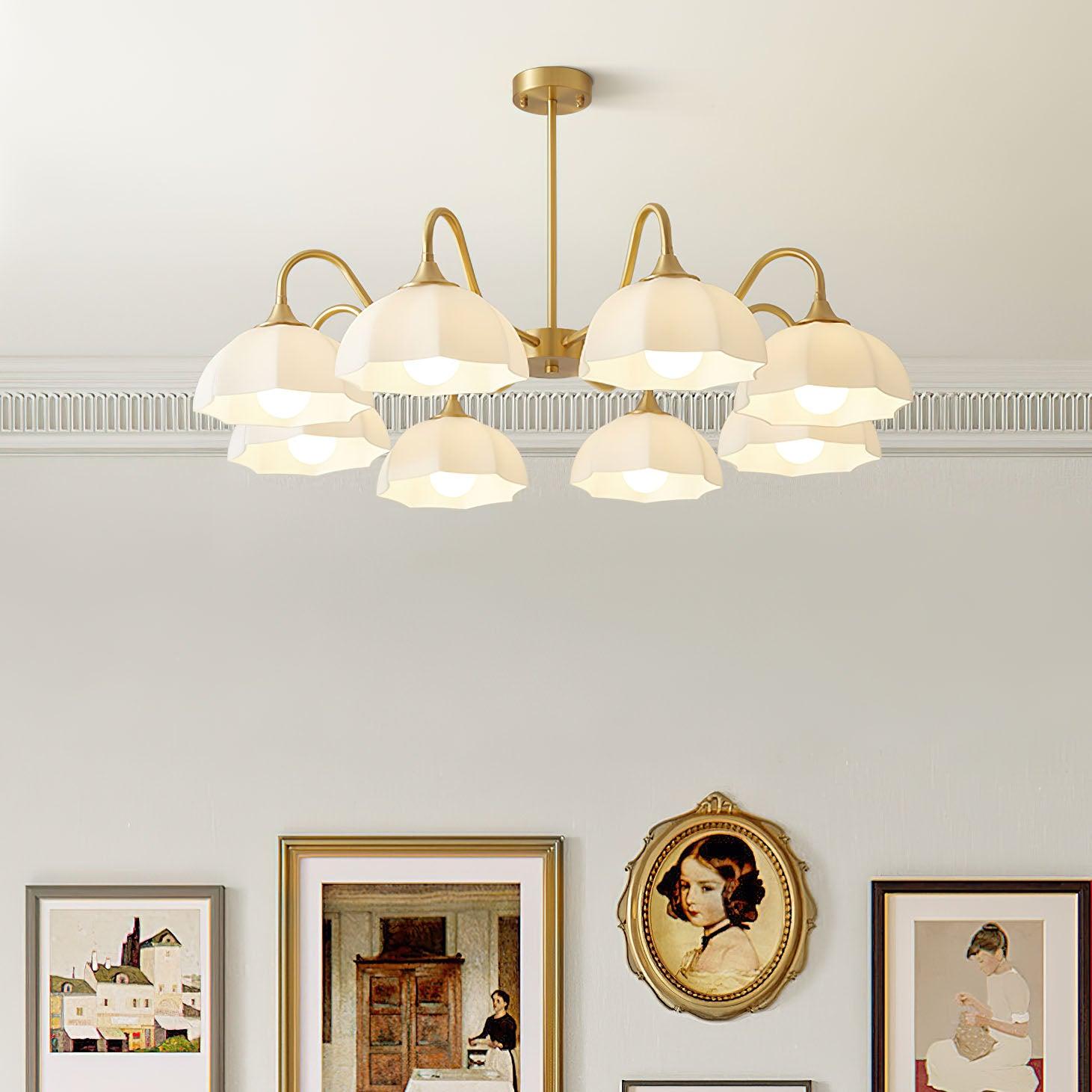Lustra Kronleuchter Achteckige Glasschale Kupfer-Letslighting
