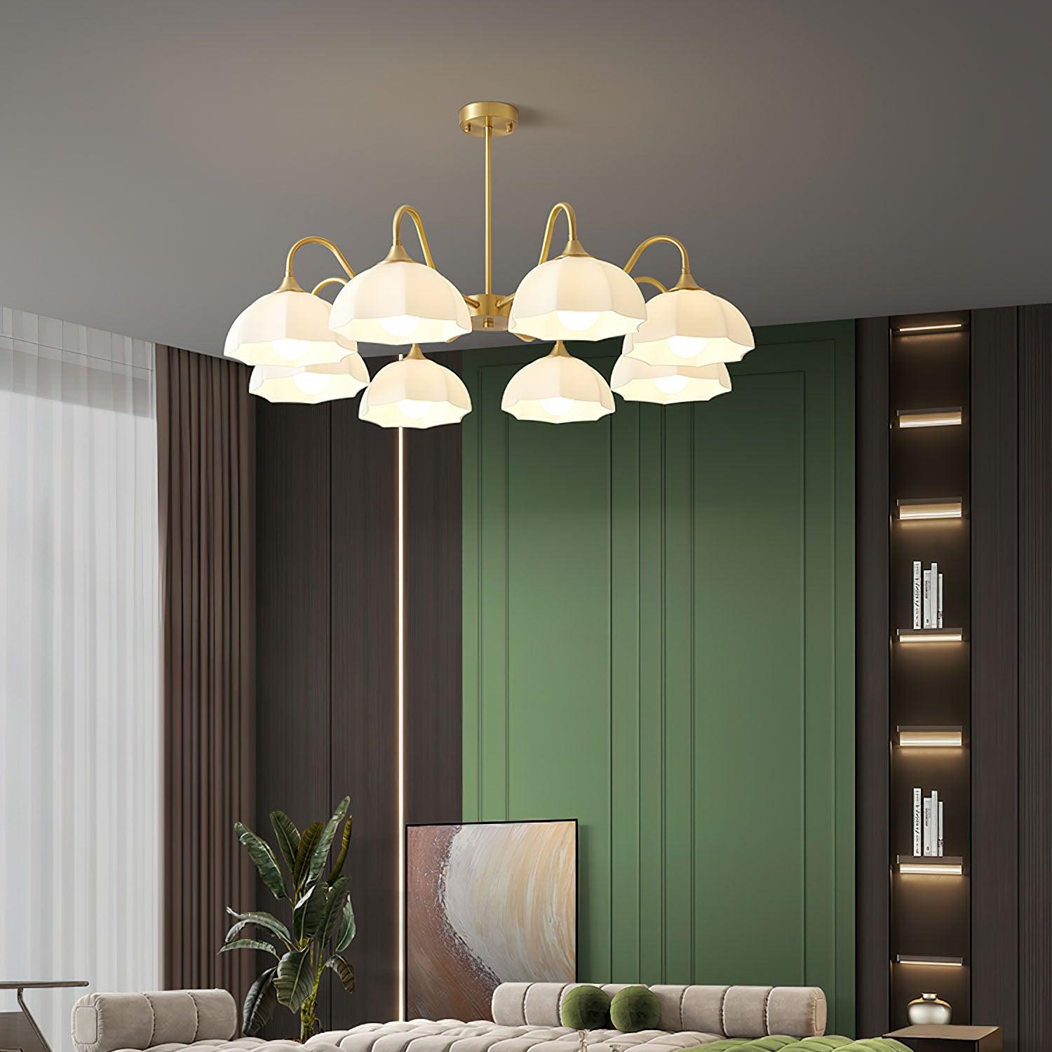 Lustra Kronleuchter Achteckige Glasschale Kupfer-Letslighting