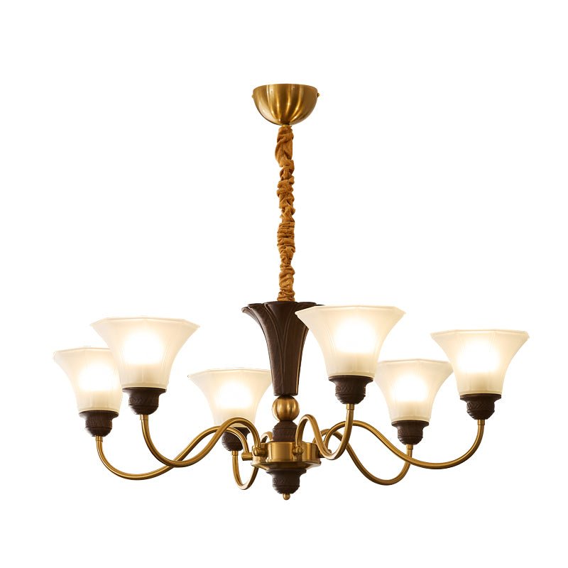 Ciphaen Vintage Kronleuchter aus Holz und Glas-Letslighting