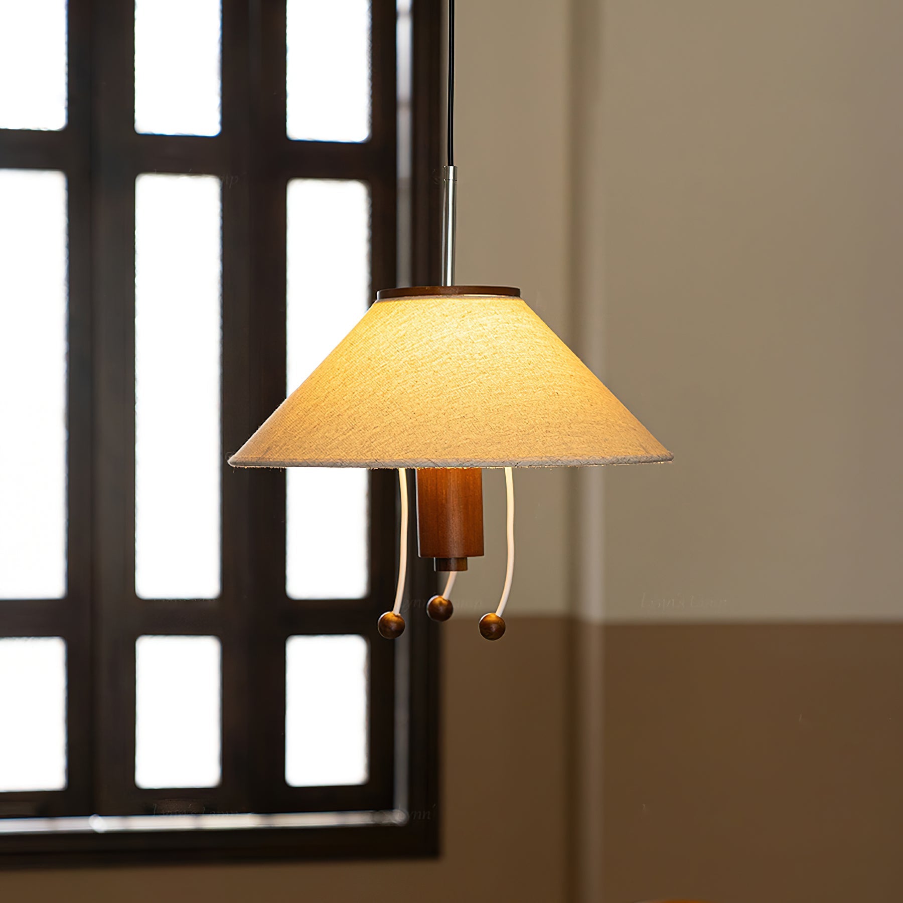 Zathee Nordic Art Klassische Pendelleuchte aus Holz und Stoff-Letslighting