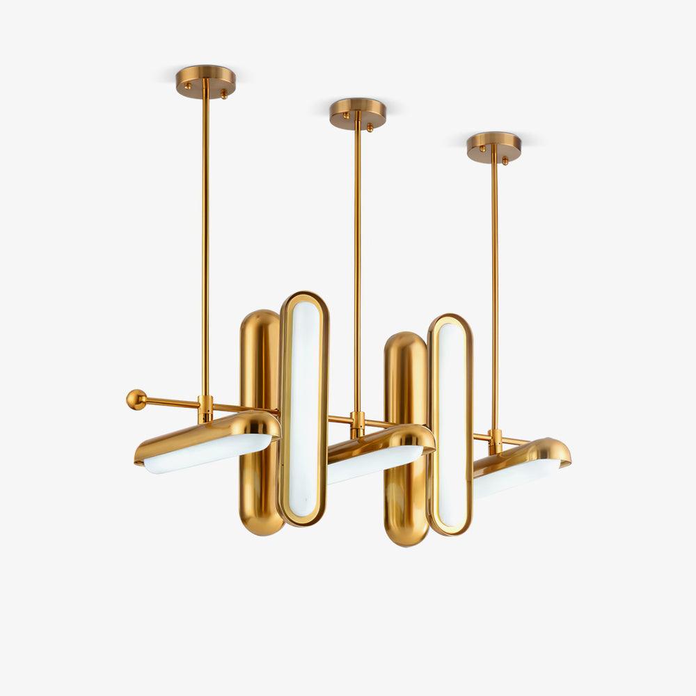 Lyvinaris Geometrische Lineare Pendelleuchte aus Messing-Letslighting