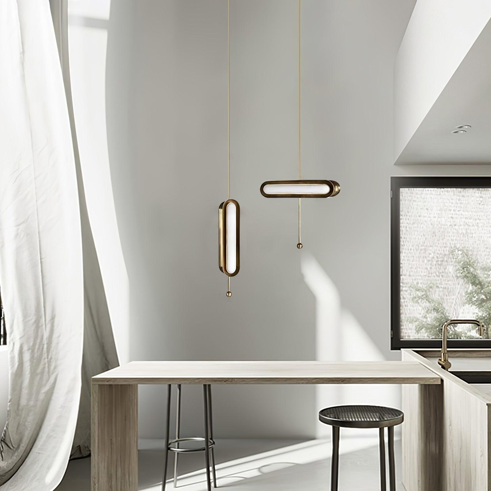 Lyvinaris Geometrische Lineare Pendelleuchte aus Messing-Letslighting