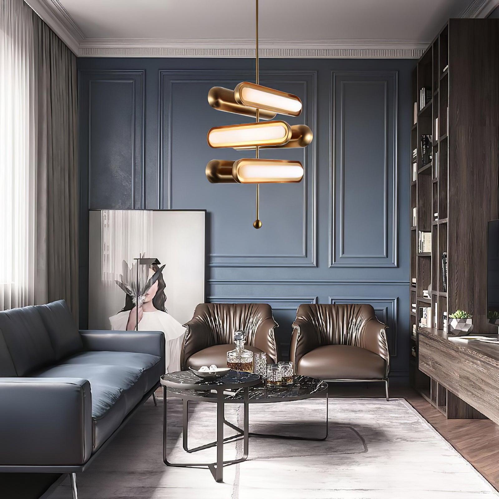 Lyvinaris Geometrische Lineare Pendelleuchte aus Messing-Letslighting