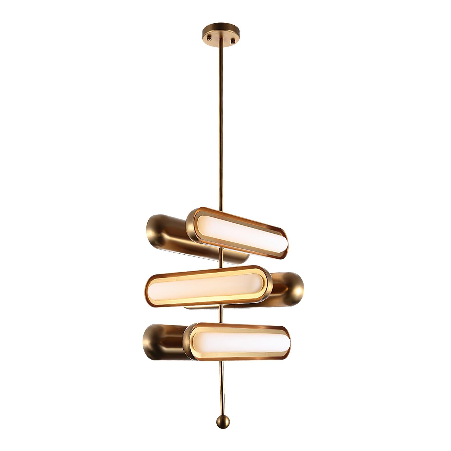 Lyvinaris Geometrische Lineare Pendelleuchte aus Messing-Letslighting
