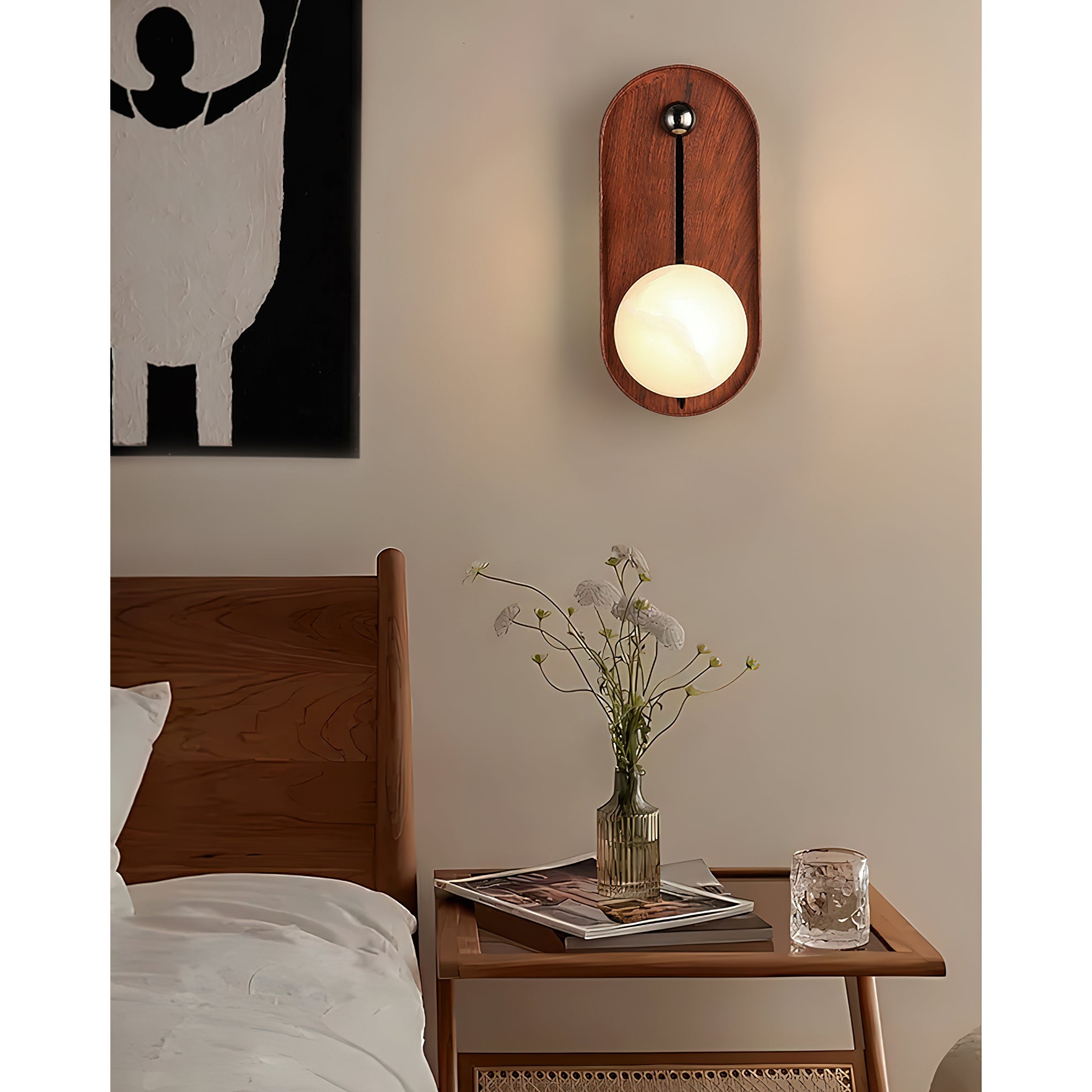 Evtala Modern Minimalist Metal Alabaster Wall Lamp - Letslighting