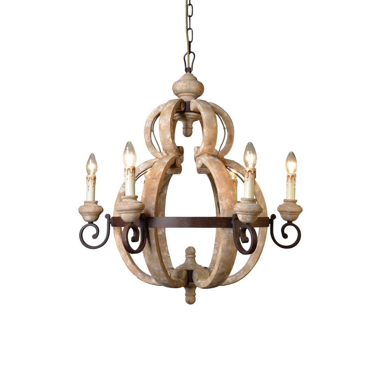 Cumaryra Traditioneller handgeschnitzter Holz-Kronleuchter-Letslighting