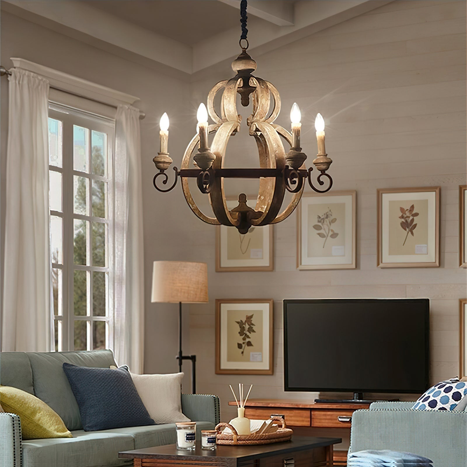 Cumaryra Traditioneller handgeschnitzter Holz-Kronleuchter-Letslighting