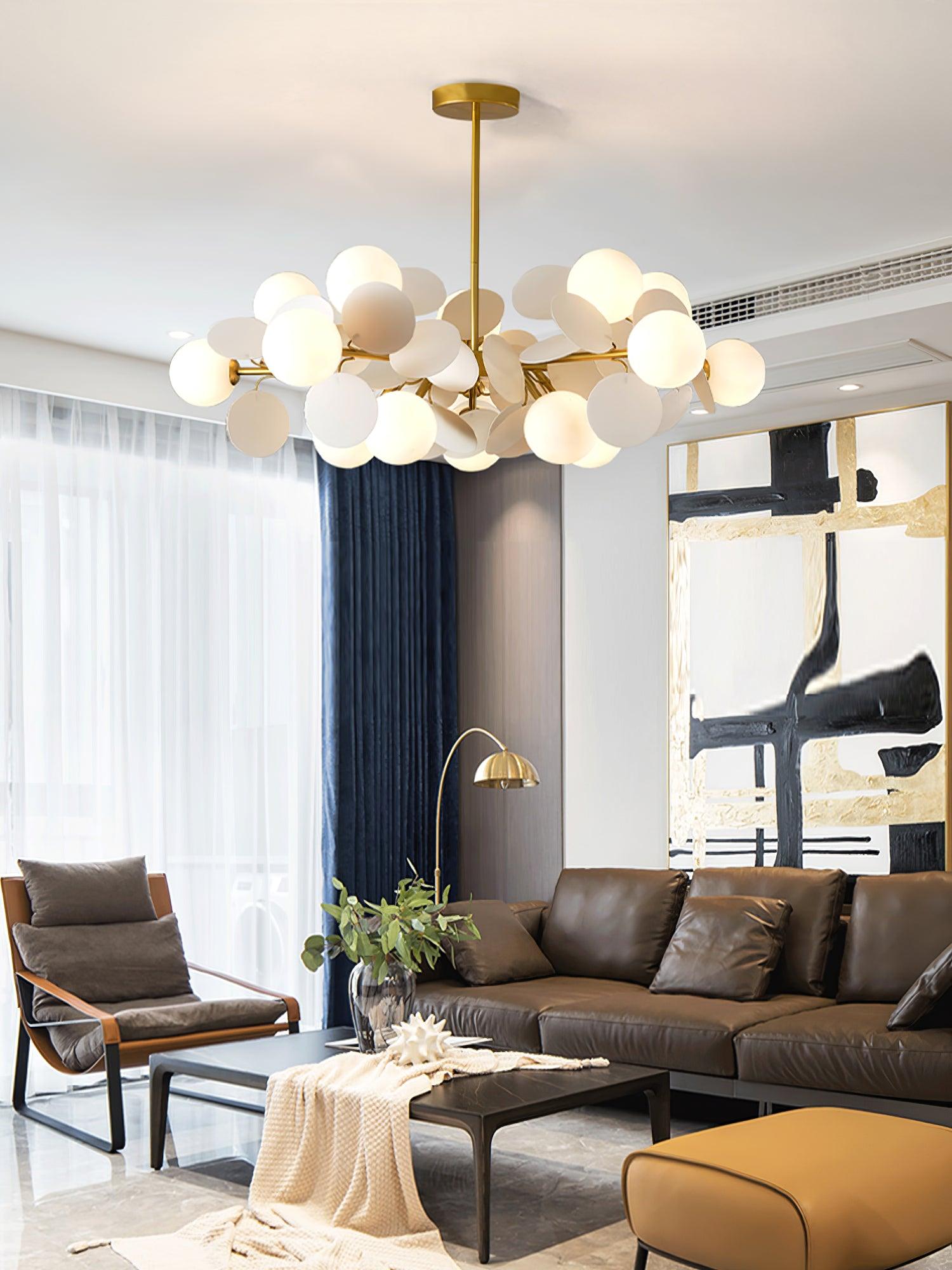 Lustra Kronleuchter Off-White Baum Acht Offene Schirme-Letslighting