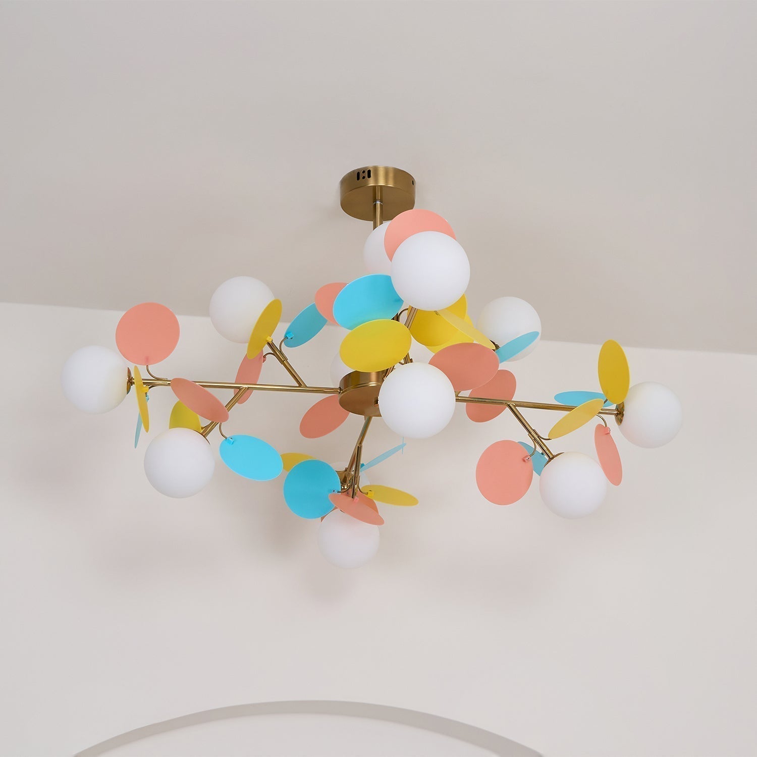 Lustra Kronleuchter Off-White Baum Acht Offene Schirme-Letslighting