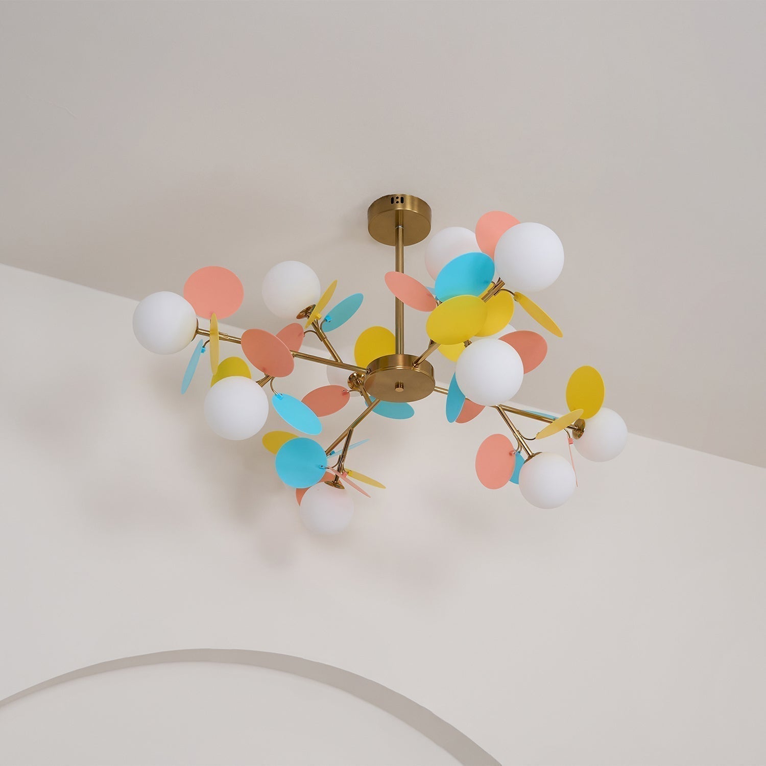 Lustra Kronleuchter Off-White Baum Acht Offene Schirme-Letslighting