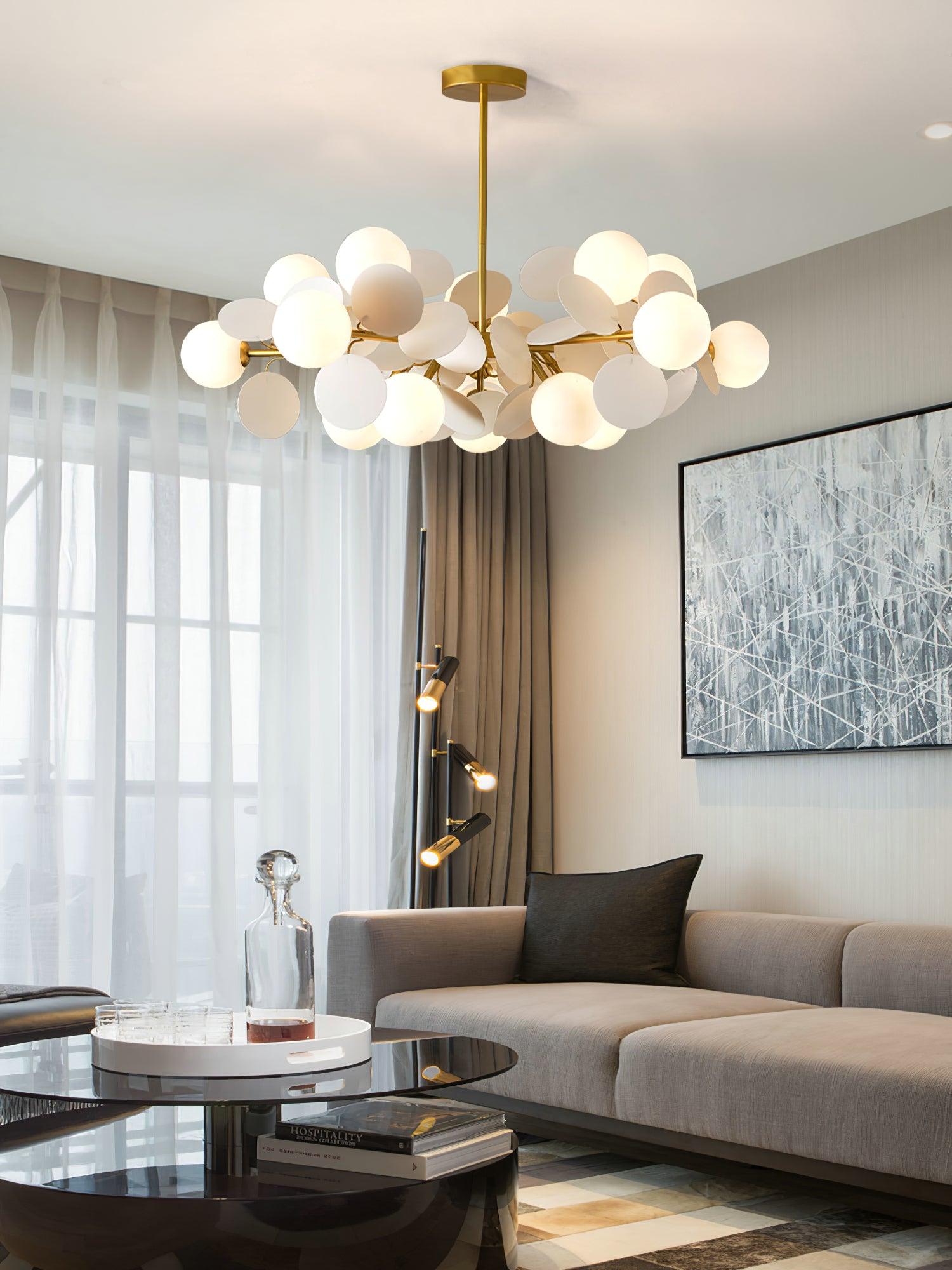 Lustra Kronleuchter Off-White Baum Acht Offene Schirme-Letslighting