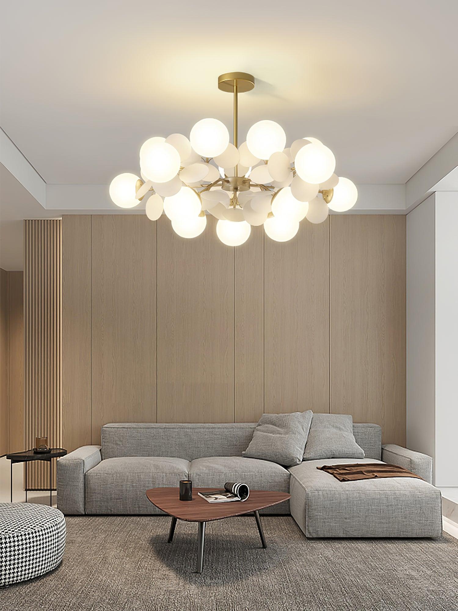 Lustra Kronleuchter Off-White Baum Acht Offene Schirme-Letslighting