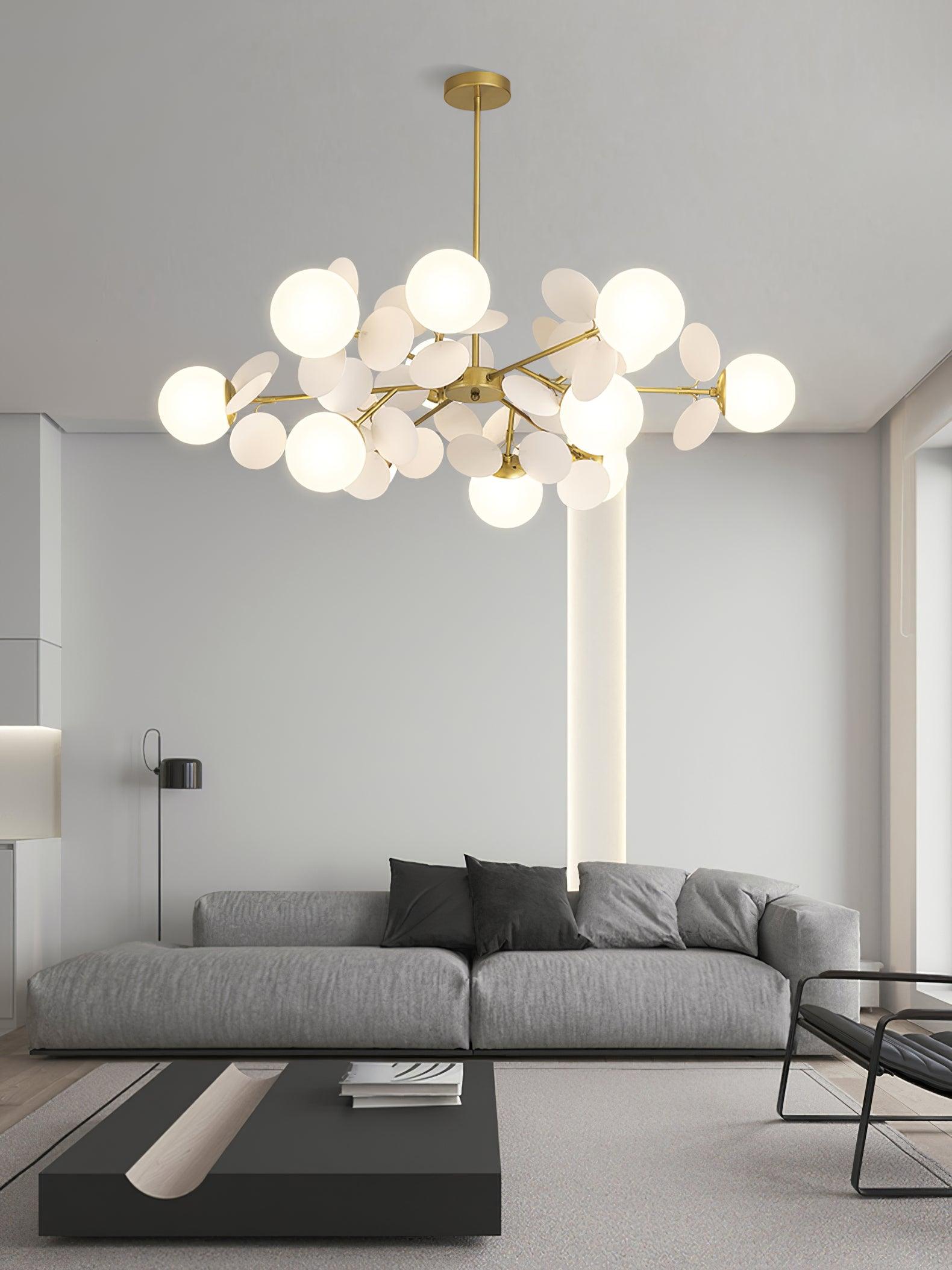 Lustra Kronleuchter Off-White Baum Acht Offene Schirme-Letslighting