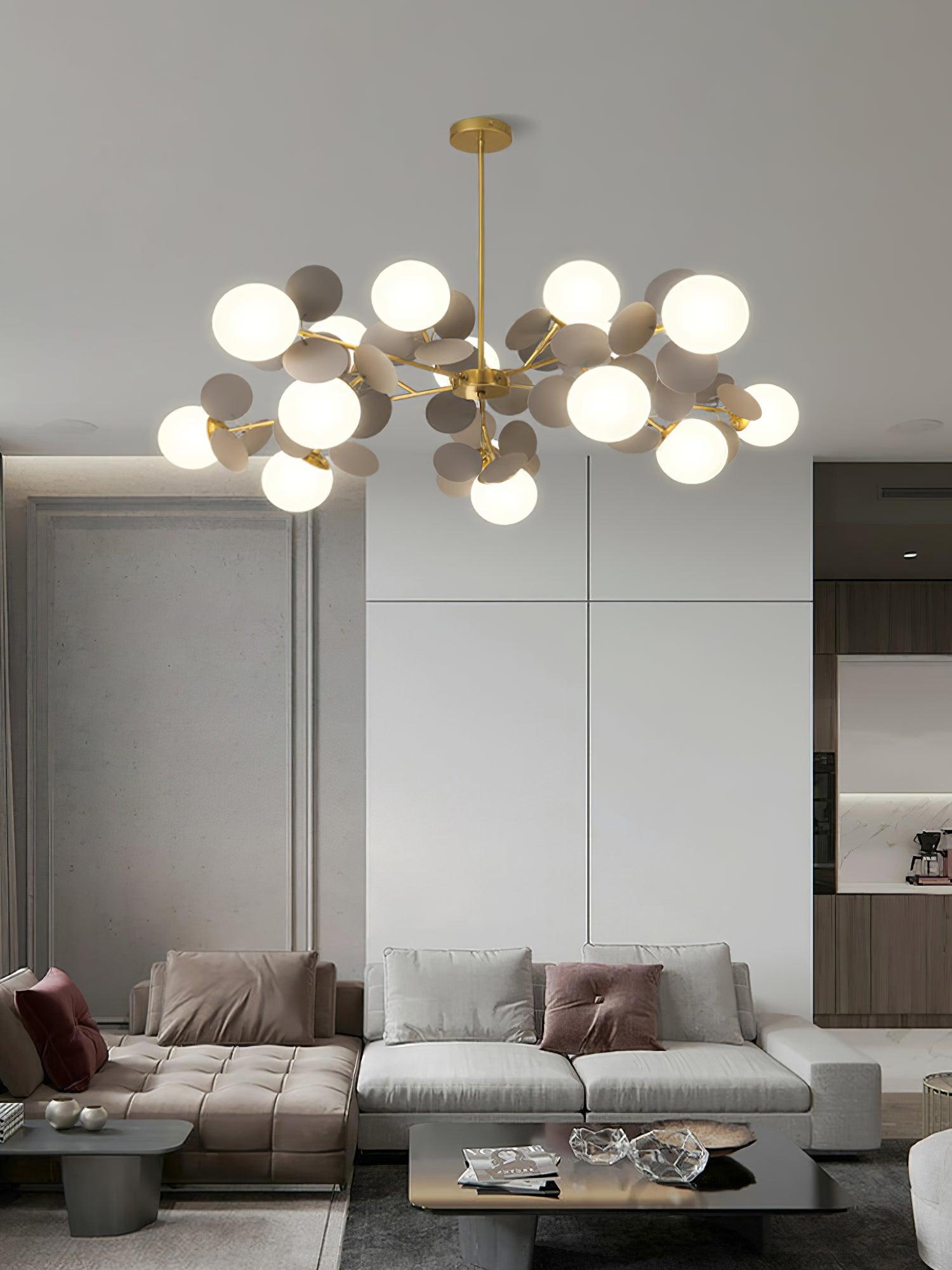 Lustra Kronleuchter Off-White Baum Acht Offene Schirme-Letslighting