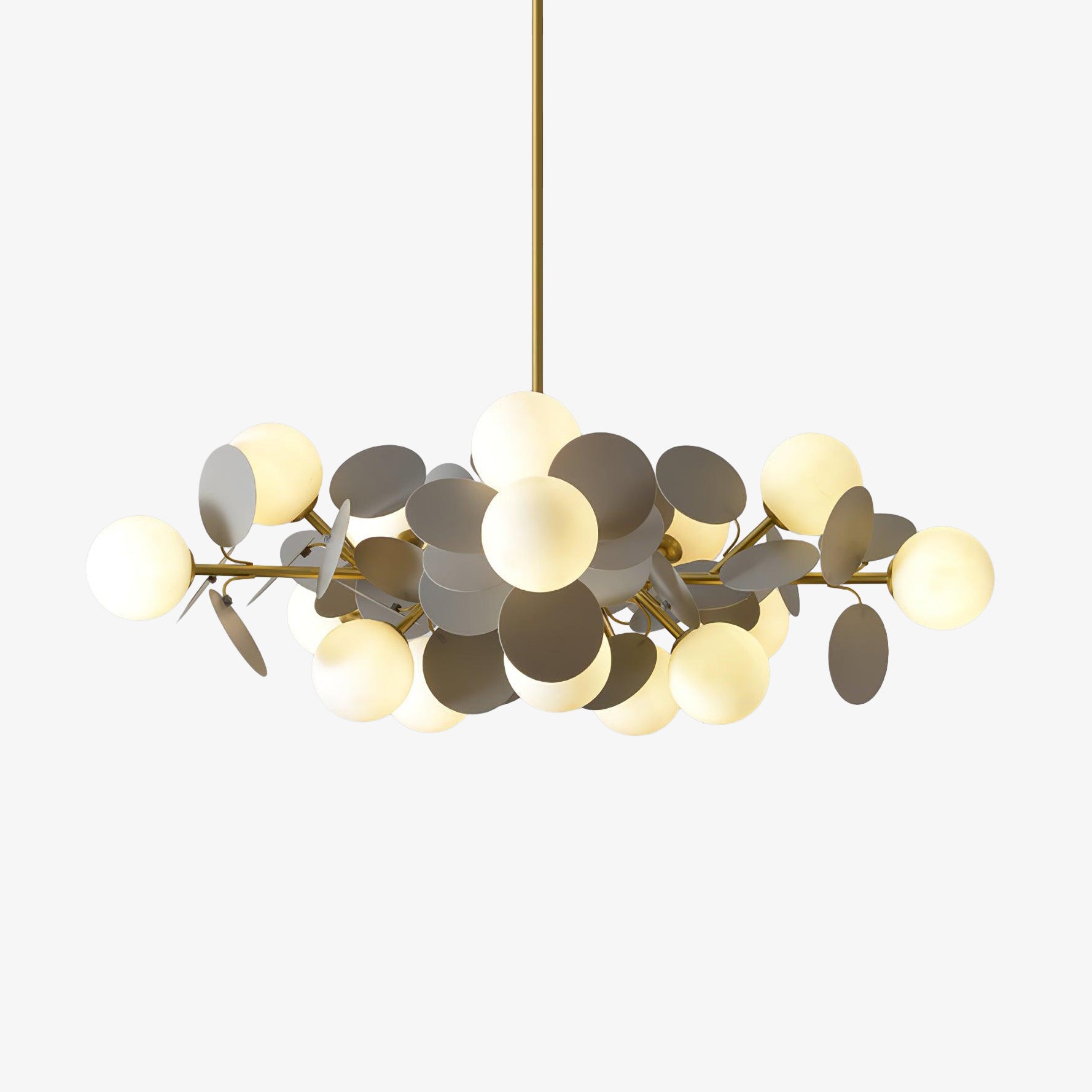 Lustra Kronleuchter Off-White Baum Acht Offene Schirme-Letslighting