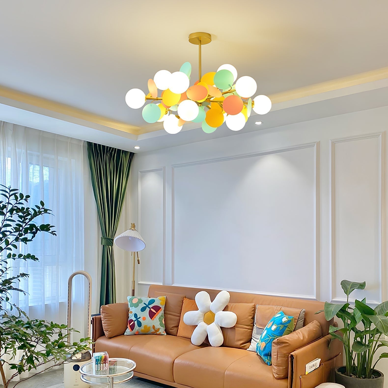 Lustra Kronleuchter Off-White Baum Acht Offene Schirme-Letslighting