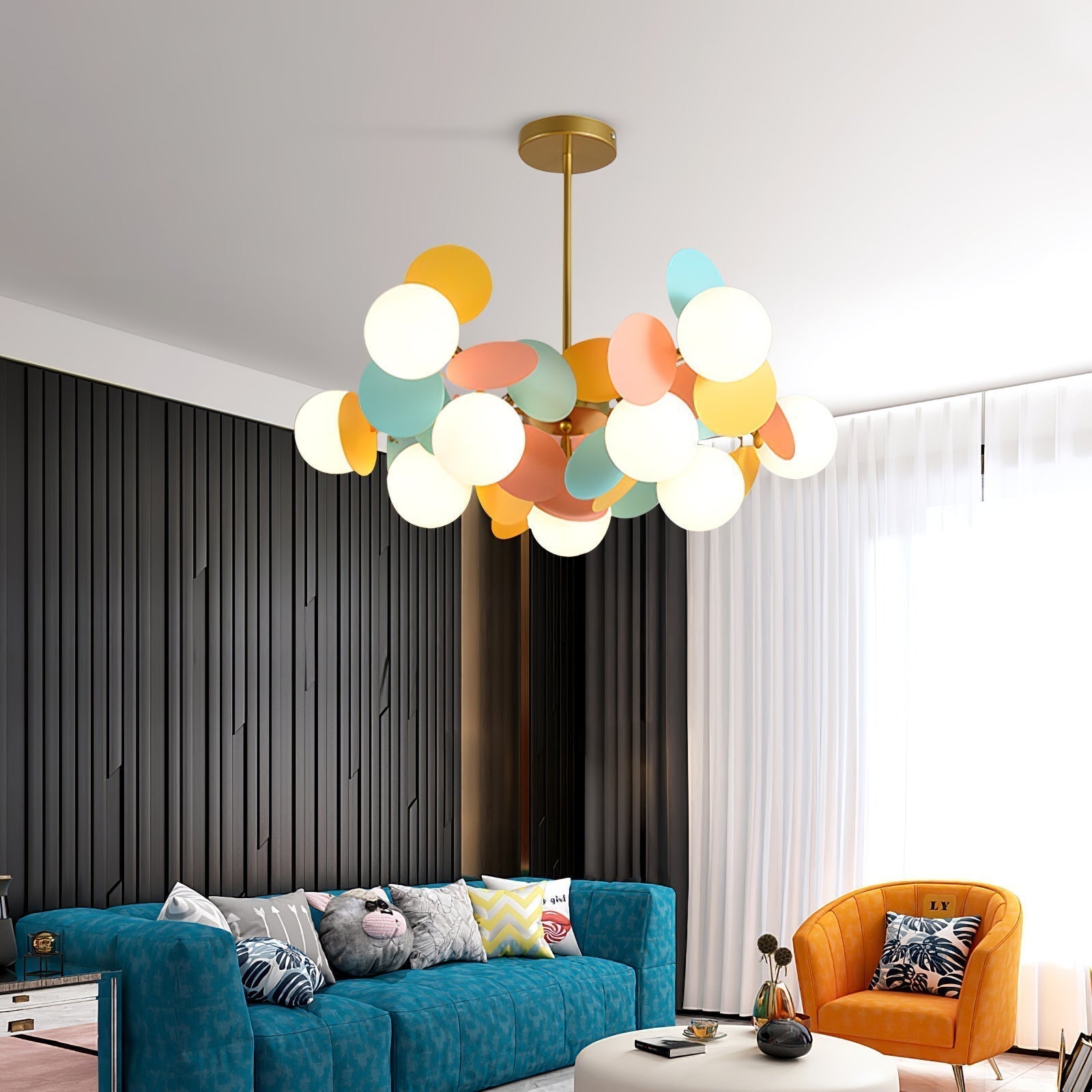 Lustra Kronleuchter Off-White Baum Acht Offene Schirme-Letslighting
