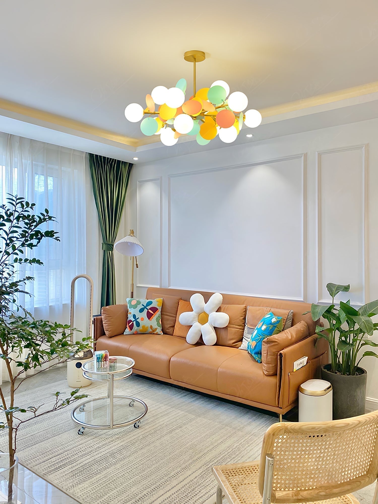 Lustra Kronleuchter Off-White Baum Acht Offene Schirme-Letslighting