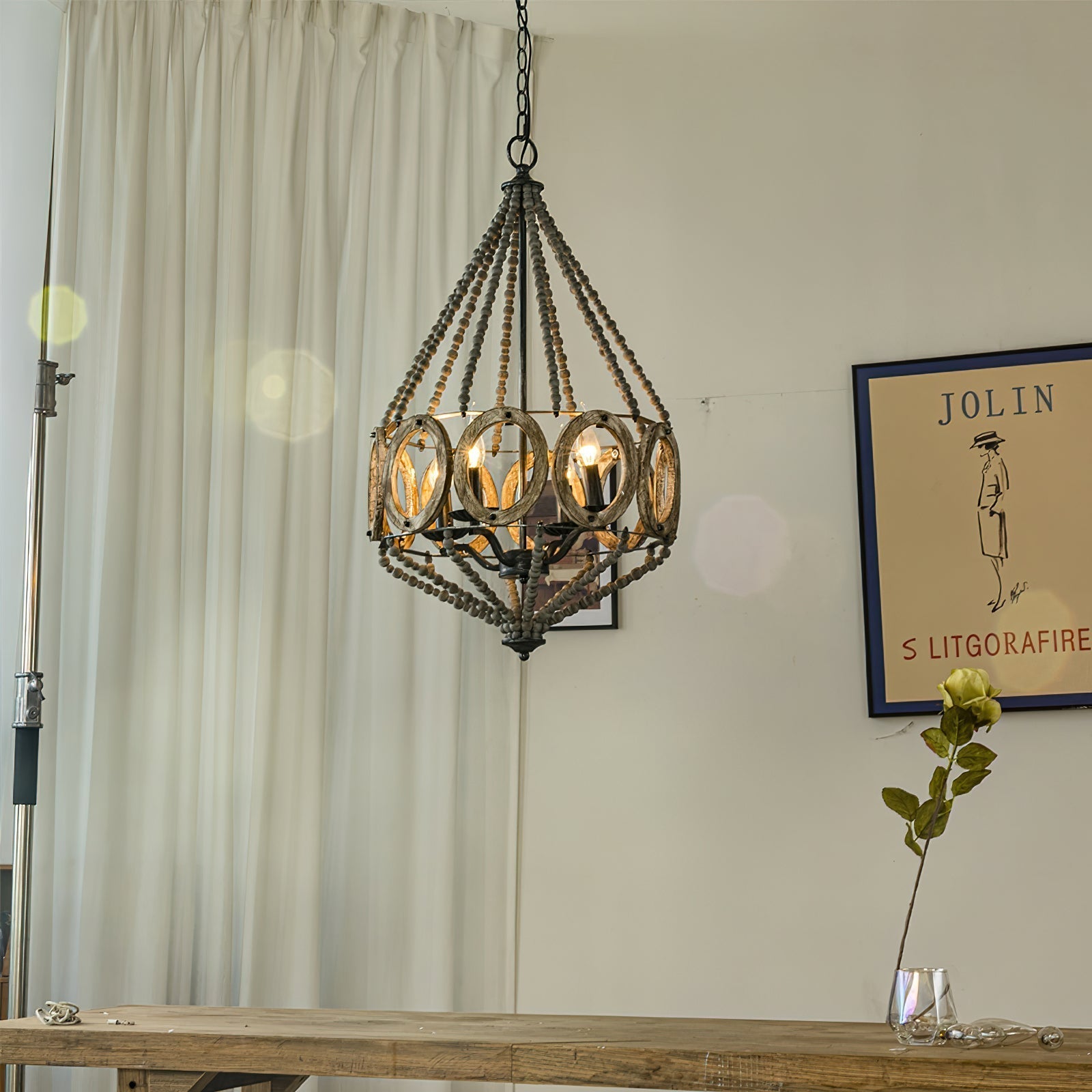 Zasorila Vintage Kronleuchter aus Holz-Letslighting