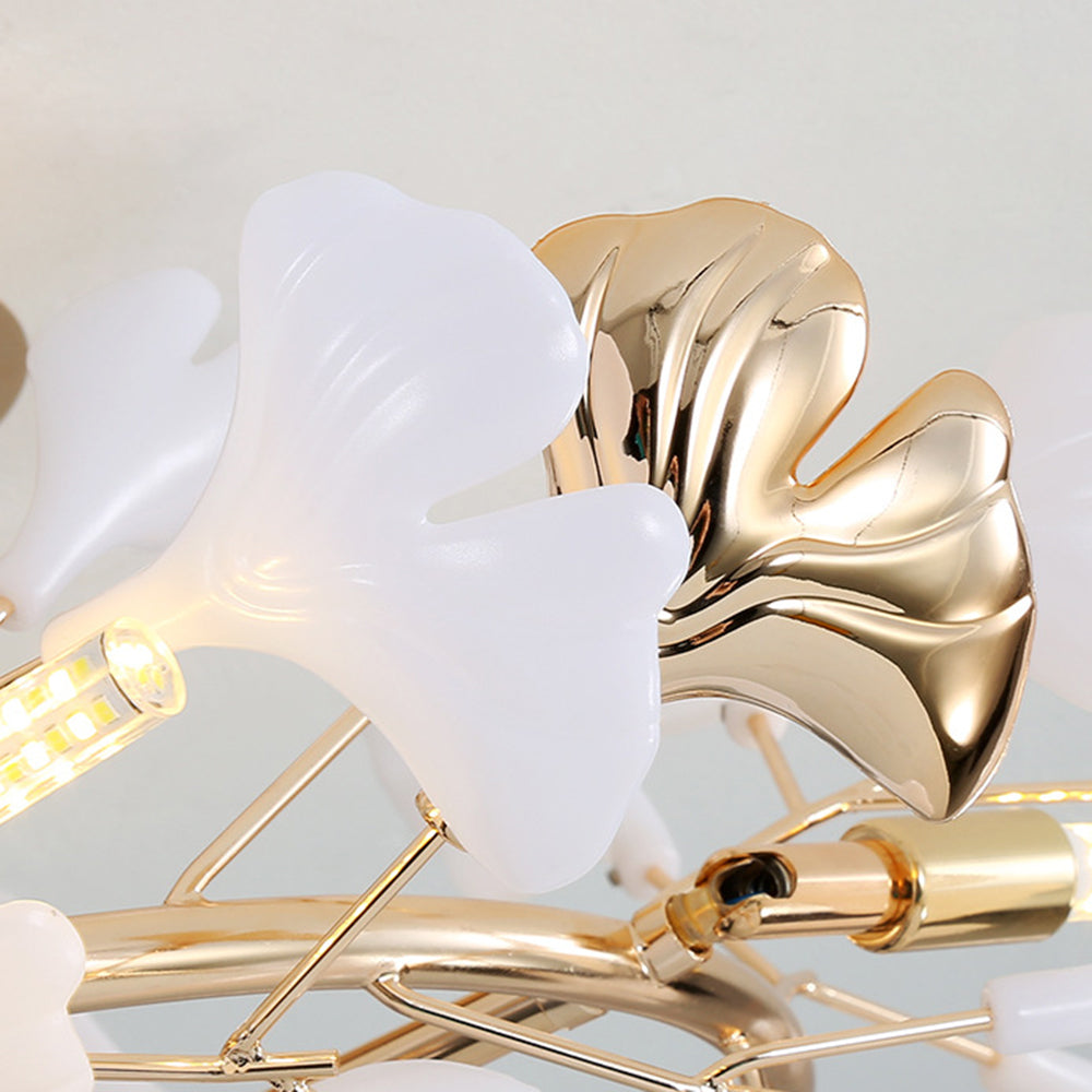 Olivia Modern LED Denkenleuchte Blume Gold Ess/Wohn/Schlafzimmer Metall