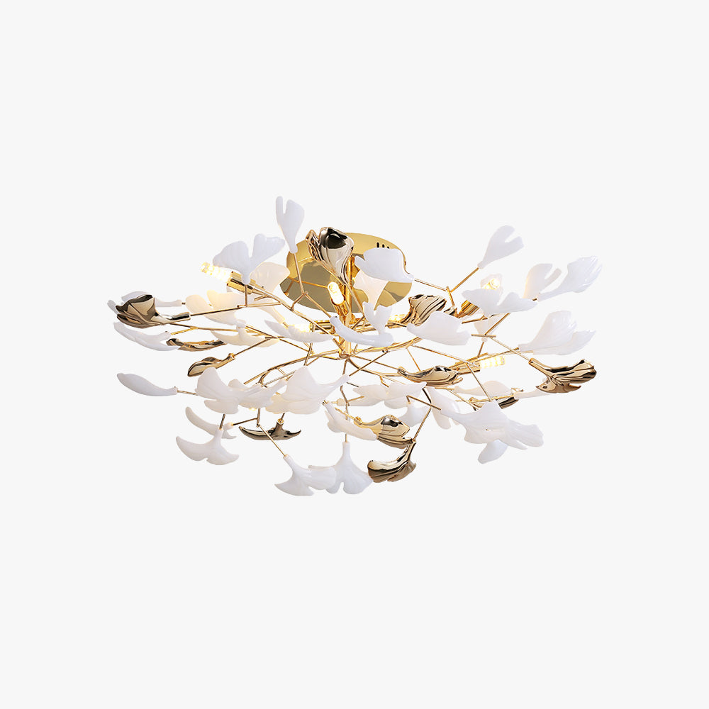 Olivia Modern LED Denkenleuchte Blume Gold Ess/Wohn/Schlafzimmer Metall